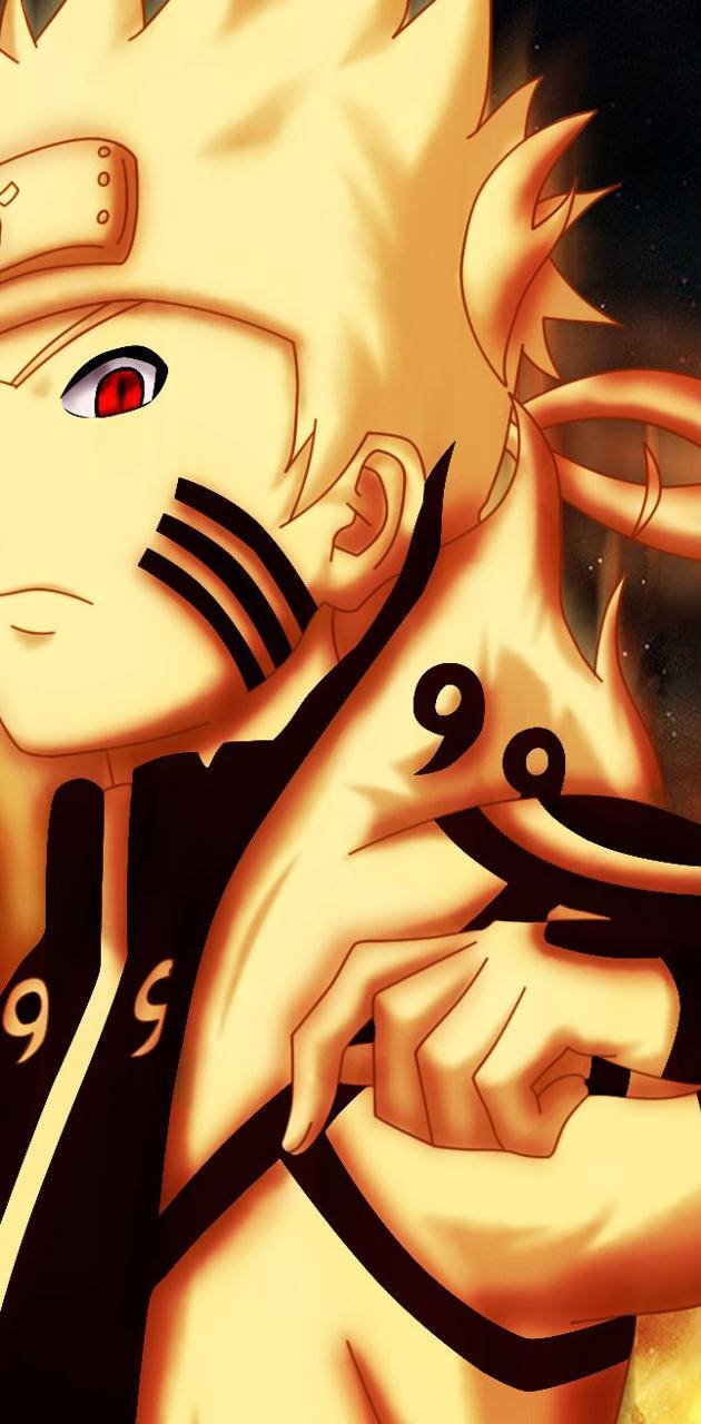Yellow Naruto, Naruto, fiery orange chakra mode, HD Phone Wallpaper