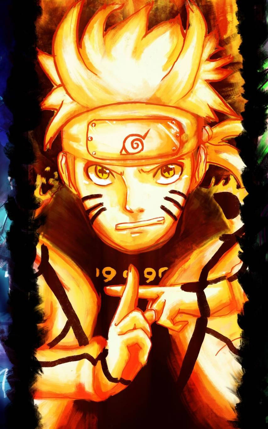 Yellow Naruto, spiky blonde hair, whisker marks, HD Phone Wallpaper
