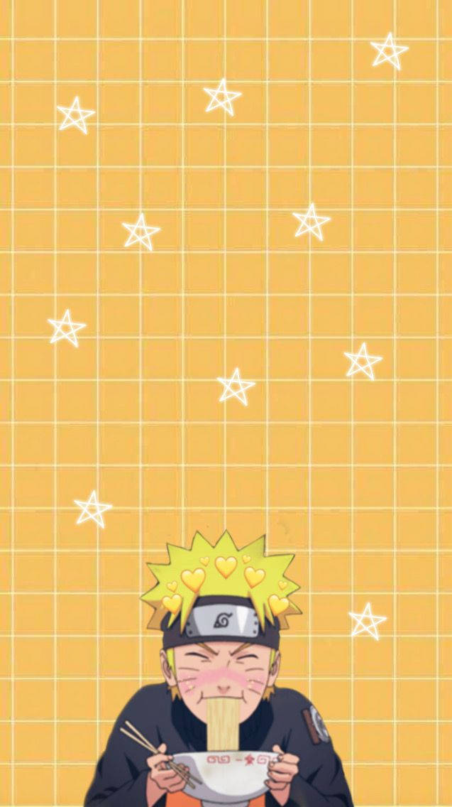 Yellow Naruto, Naruto, ramen, SD Phone Wallpaper