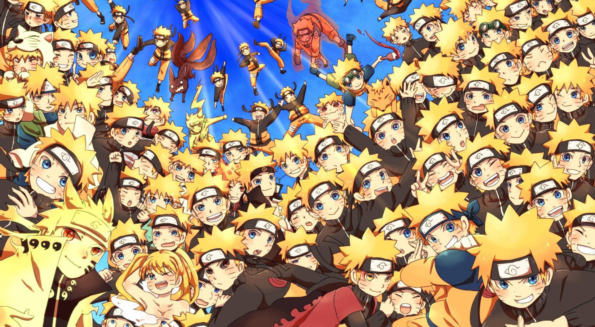 Yellow Naruto, Naruto characters, spiky blonde hair, Full HD Desktop Wallpaper