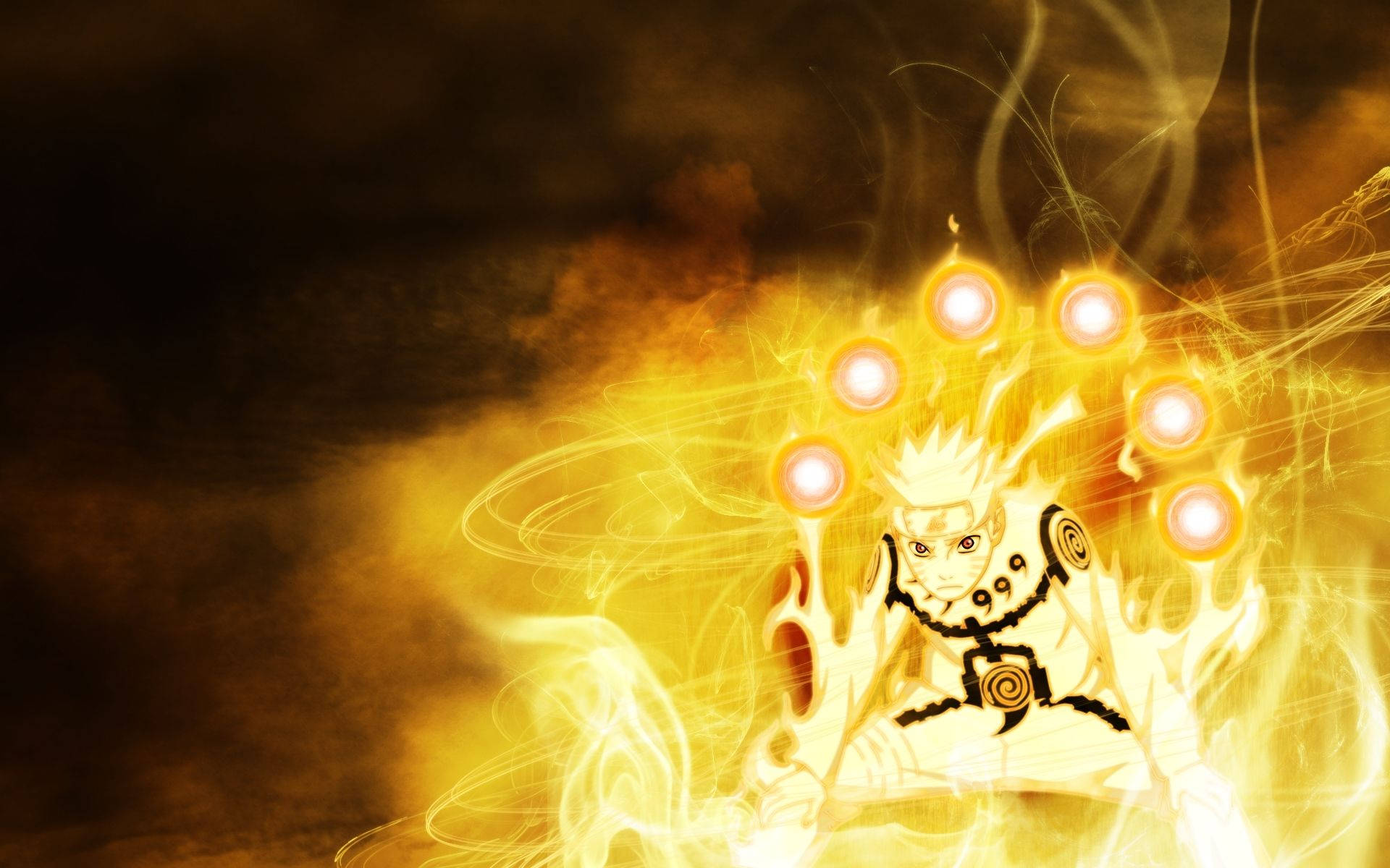 Yellow Naruto, anime character, glowing, Full HD Desktop Wallpaper