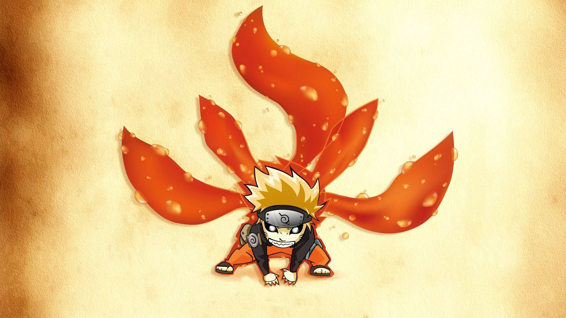 Yellow Naruto, chibi anime character, spiky blonde hair, Full HD Desktop Wallpaper