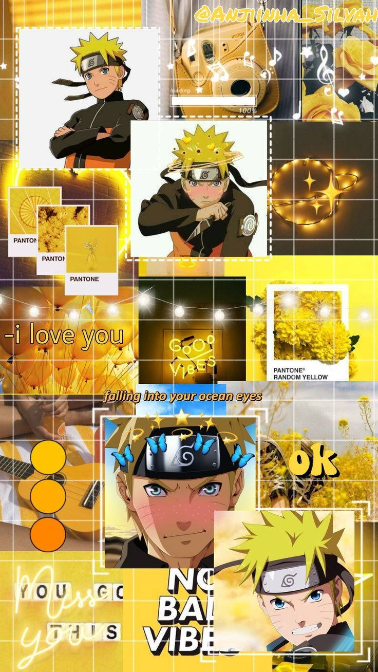 Naruto, Pantone color swatches, vibrant yellow-themed, HD Phone Wallpaper