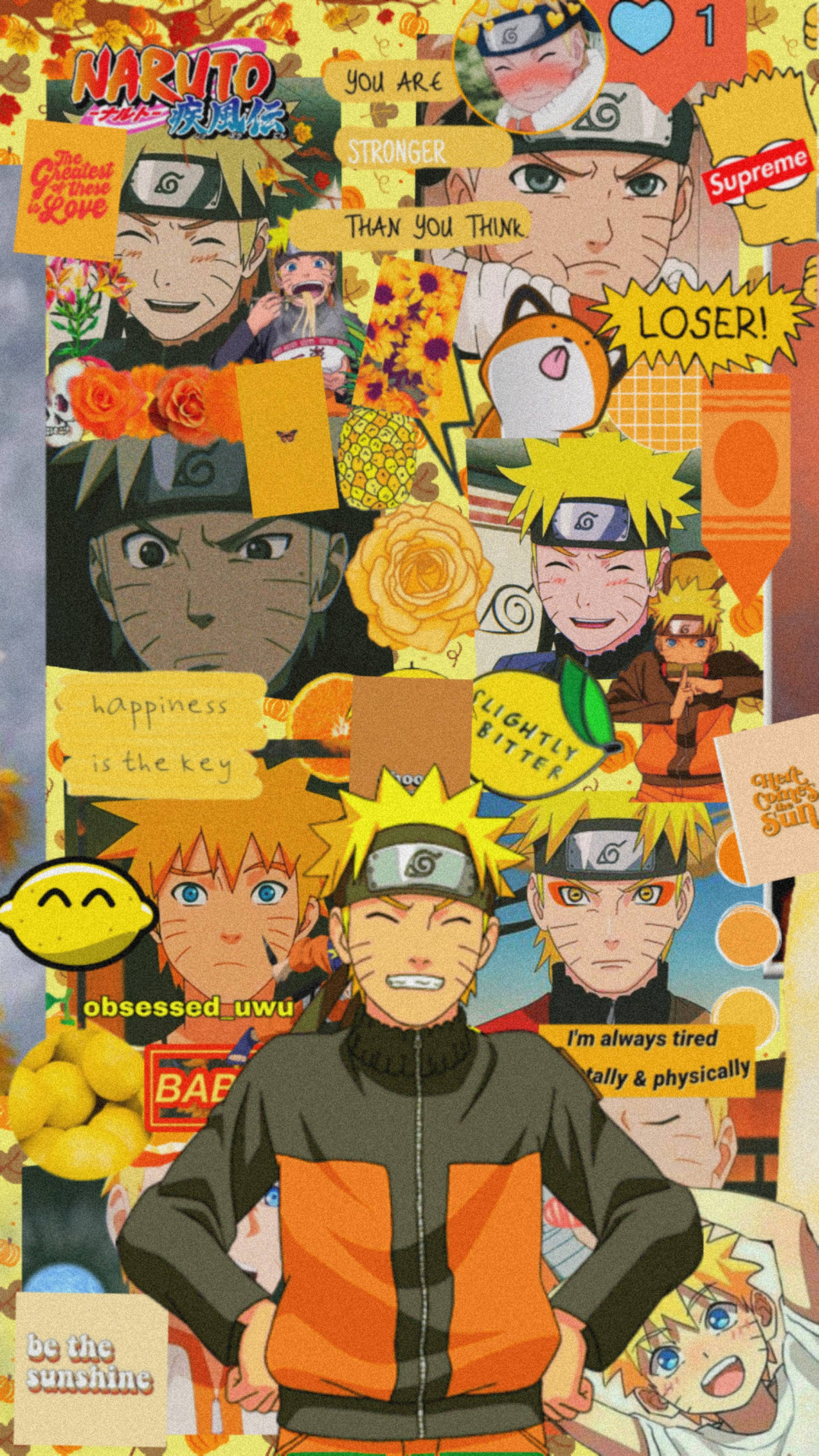 Yellow Naruto, Naruto anime, motivational quotes, 2K Phone Wallpaper