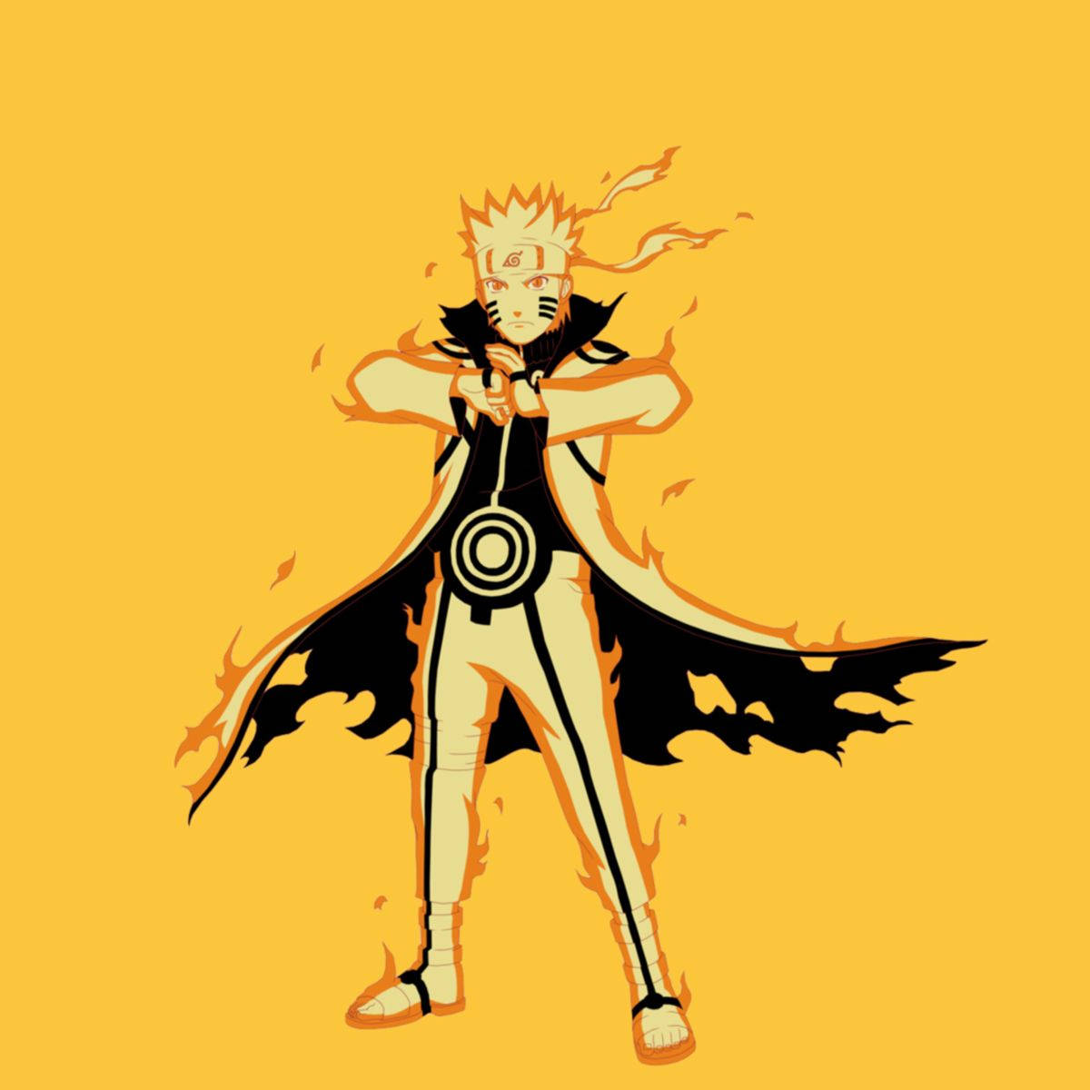 Yellow Naruto, Naruto, beast cloak, SD Desktop Wallpaper