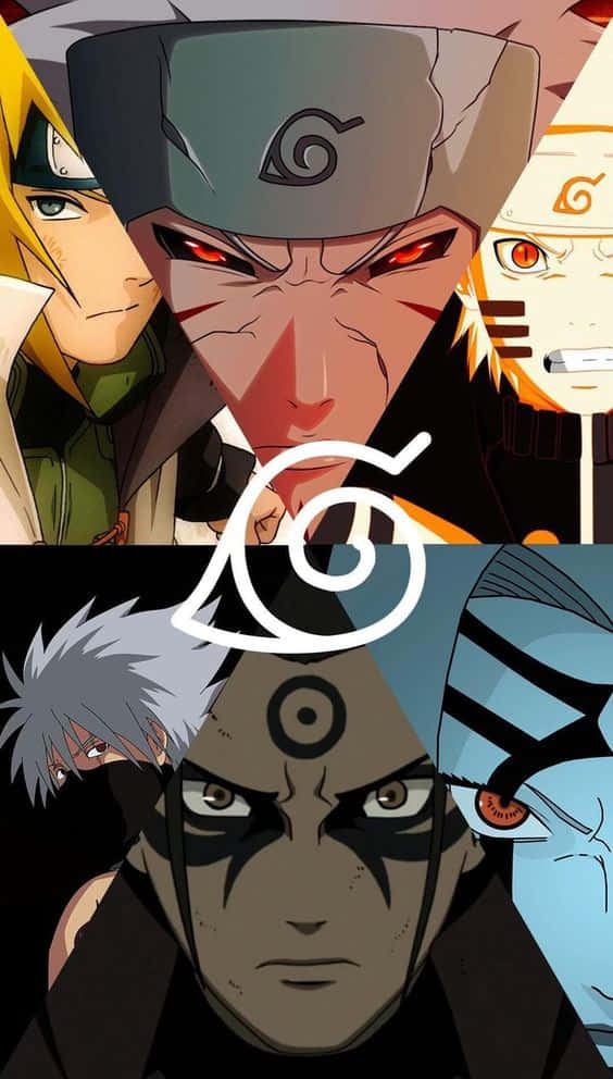 Naruto, electrifying yellow eyes, anime collage, SD Phone Wallpaper