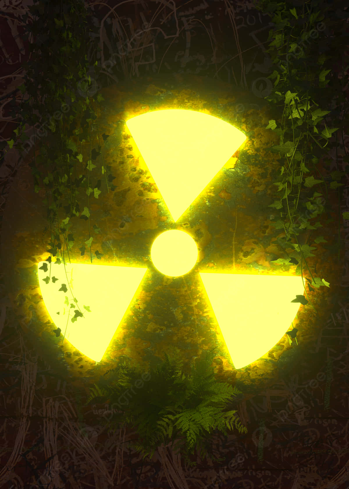 yellow neon light, yellow radioactive sign, dark, HD Phone Wallpaper