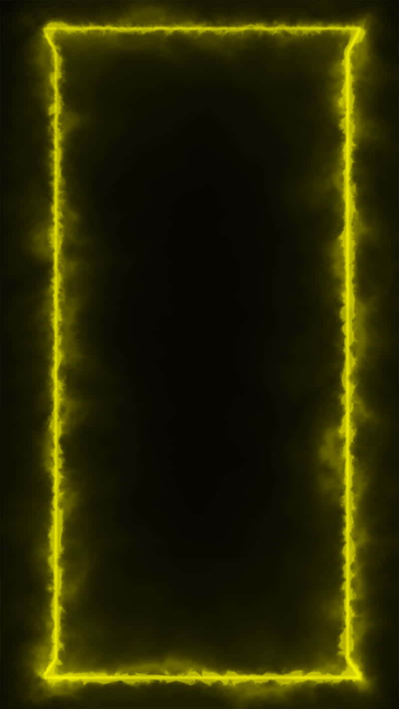 yellow neon light, glowing yellow, rectangular frame, HD Phone Wallpaper
