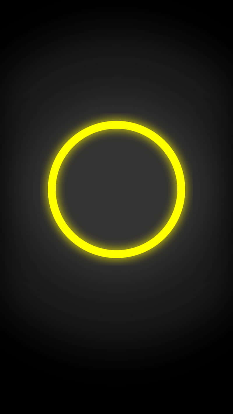 yellow neon light, glowing yellow neon circle, dark gradient background, HD Phone Wallpaper