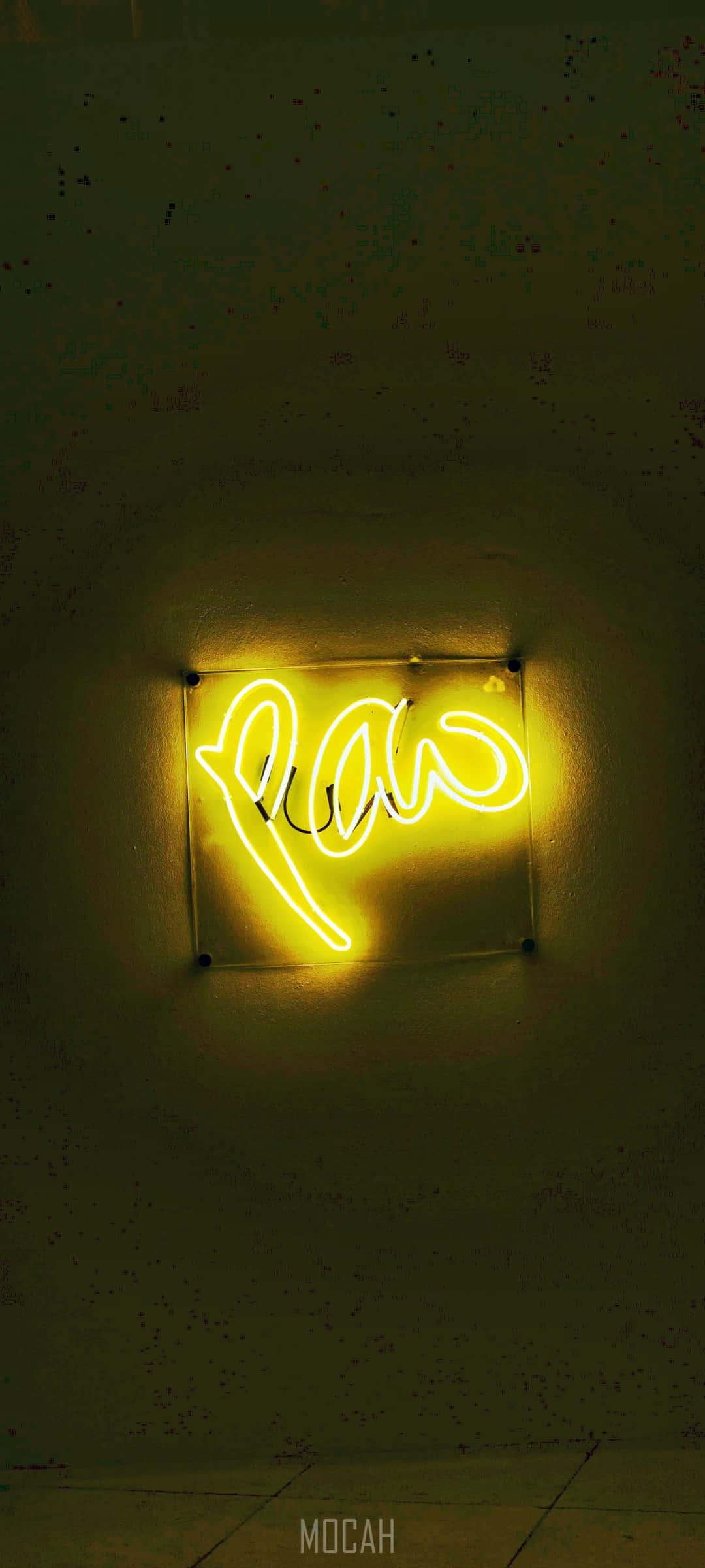 paw, yellow neon sign, dimly lit room, Full HD Phone Wallpaper