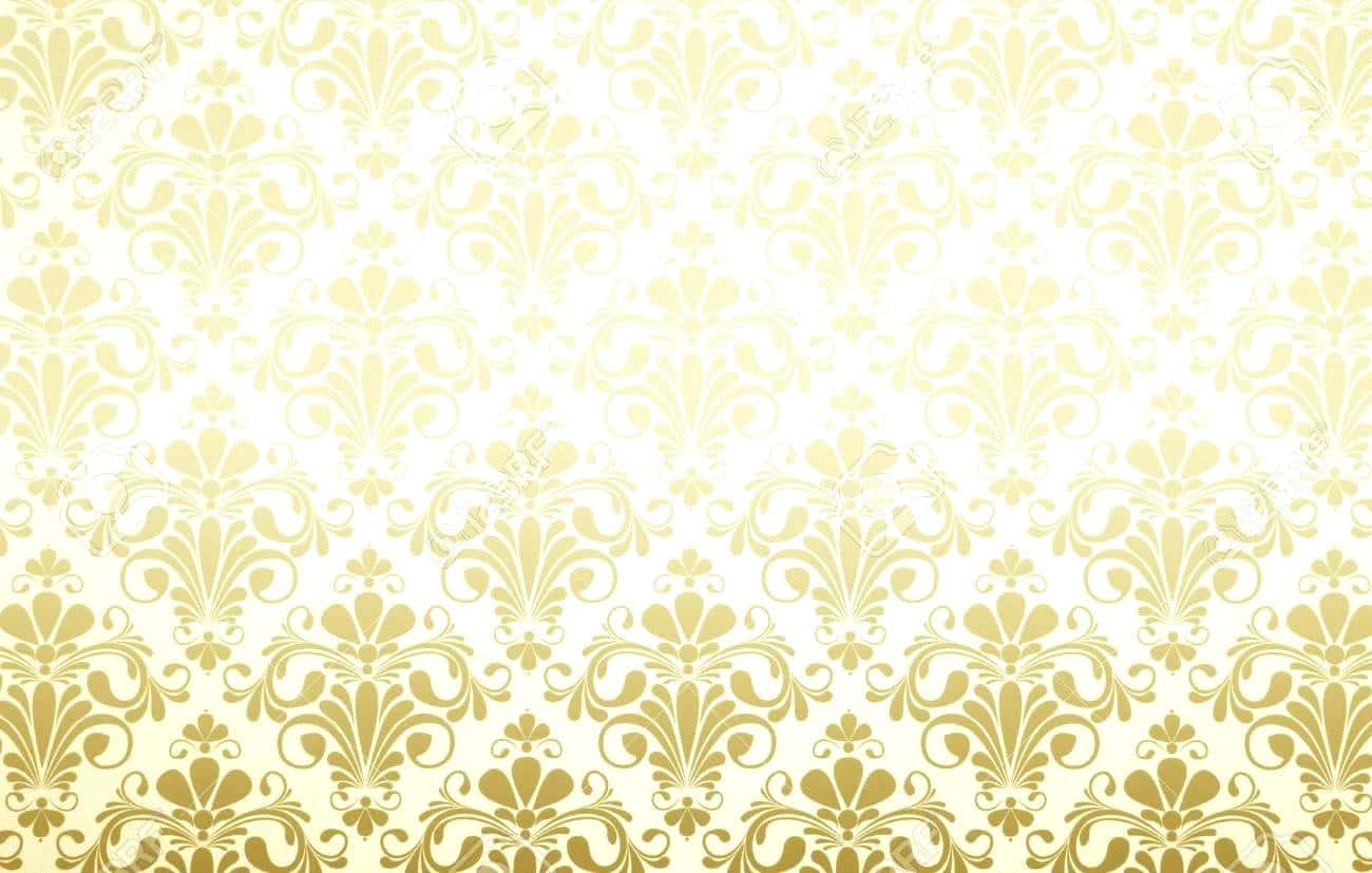 gold damask pattern, gradient fade, light to dark, HD Desktop Wallpaper
