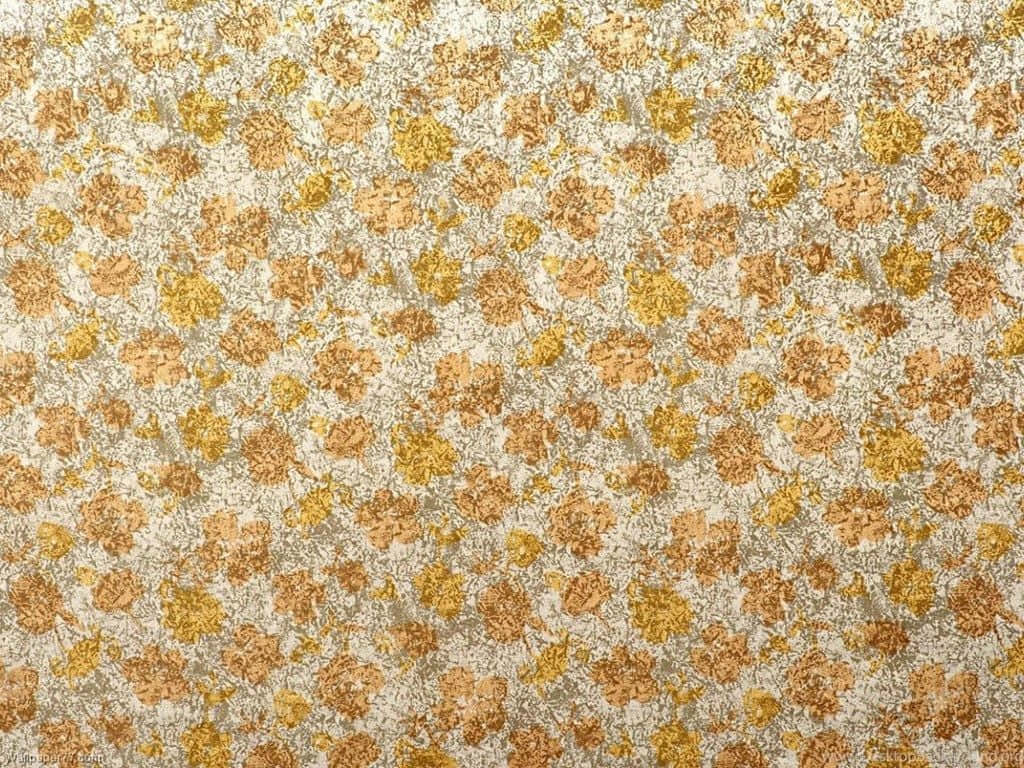 Vibrant Yellow Geometric Pattern, golden ochre floral motifs, mottled cream and gray background, SD Desktop Wallpaper