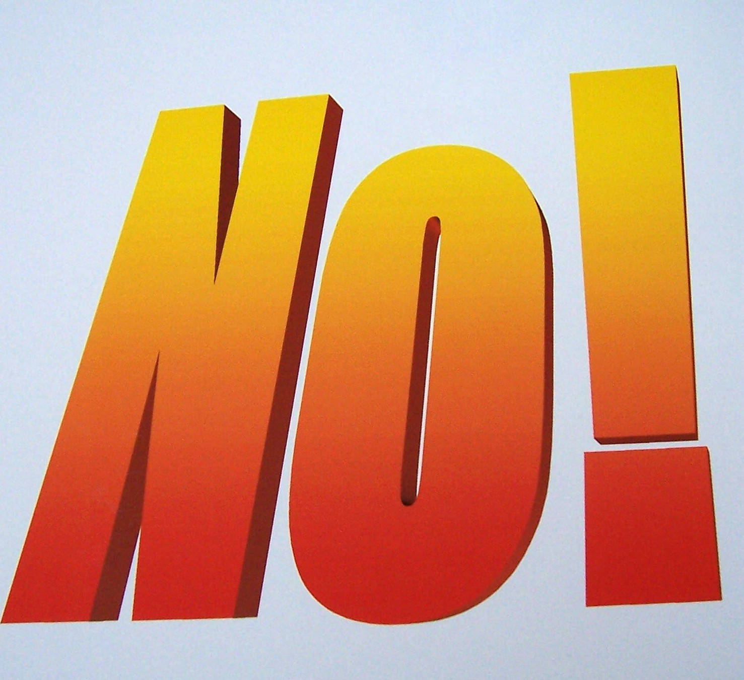NO!, fiery orange gradient, 3D letters, HD Desktop Wallpaper