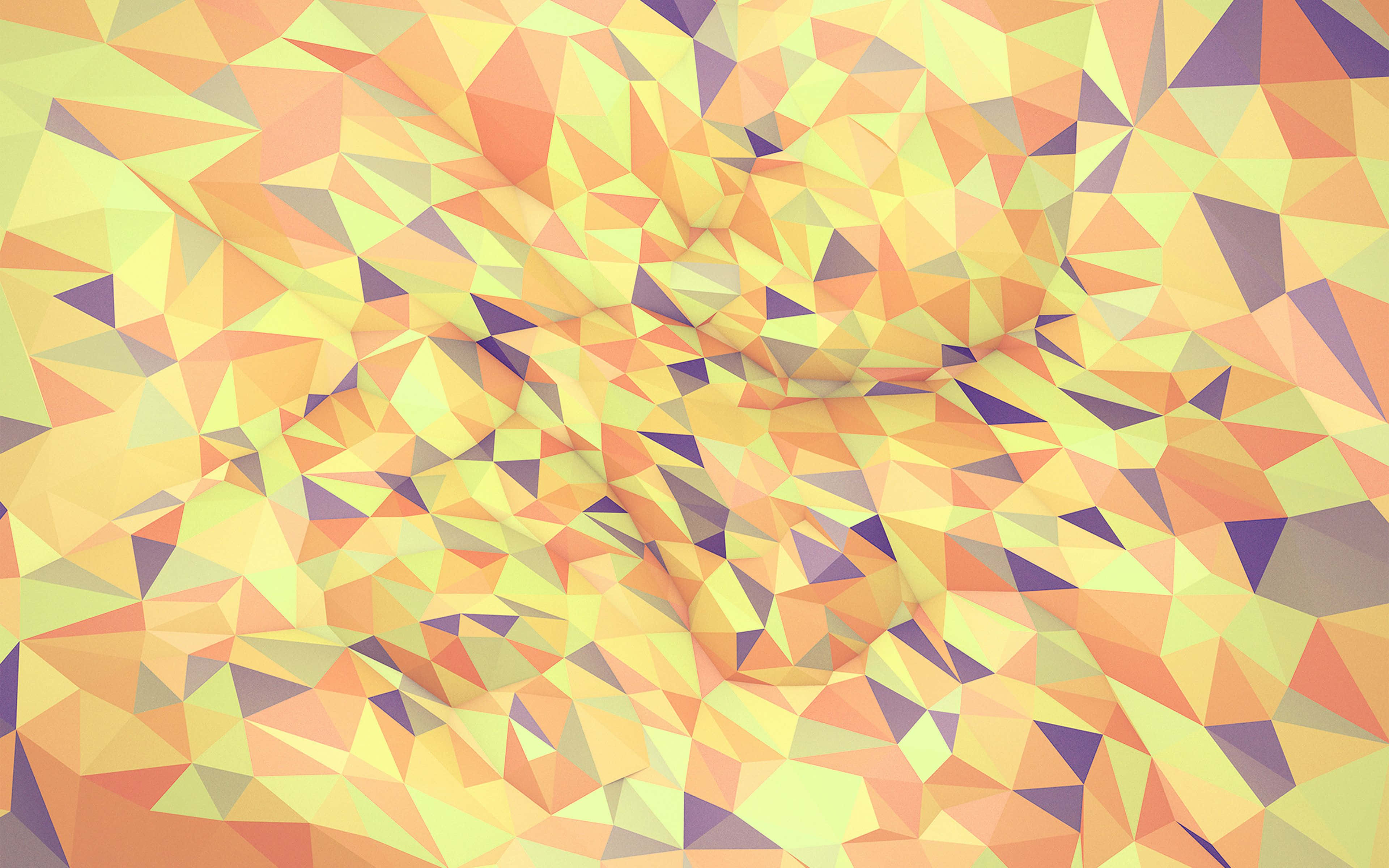 Vibrant Yellow Geometric Pattern, interlocking triangles, warm yellows, 4K Desktop Wallpaper