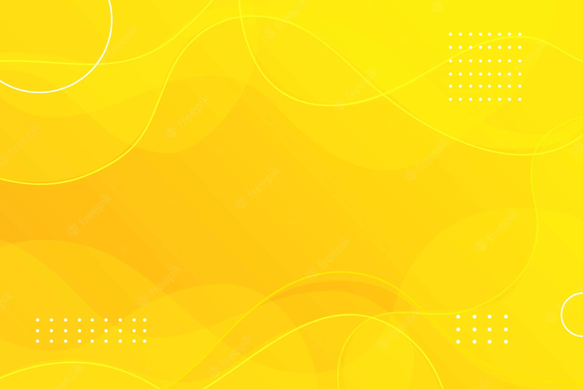 abstract yellow background, flowing white lines, dotted geometric accents, Full HD Desktop Wallpaper