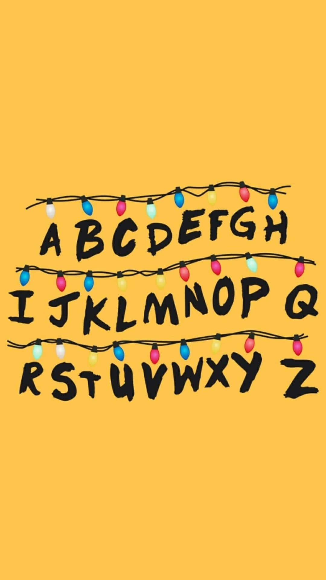 Alphabet Letters, Handwritten, Festive Lights, Full HD Phone Wallpaper