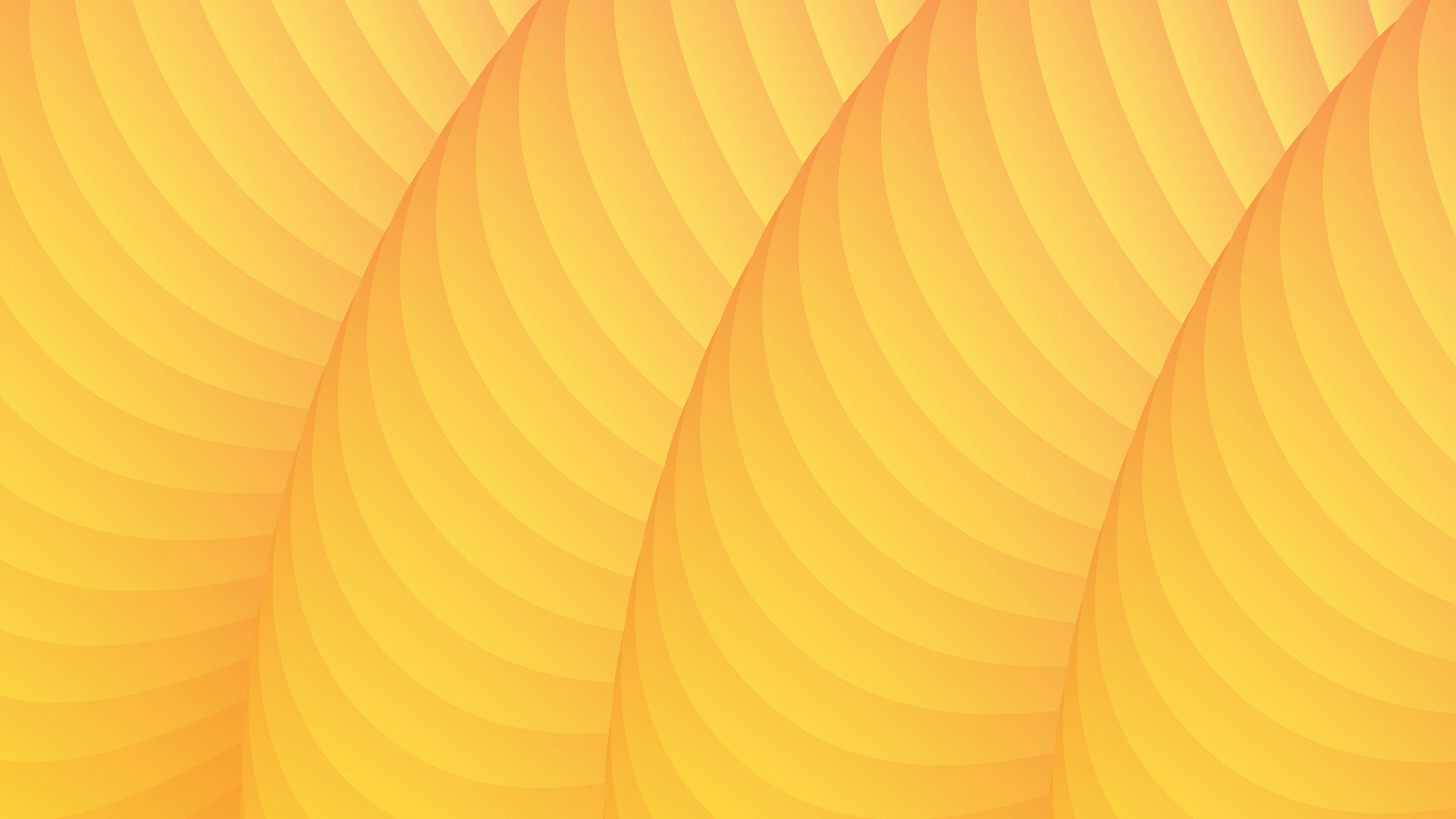 Yellow HD Abstract Spiral Pattern, vibrant yellow curved stripes, soft gradients, 8K Desktop Wallpaper