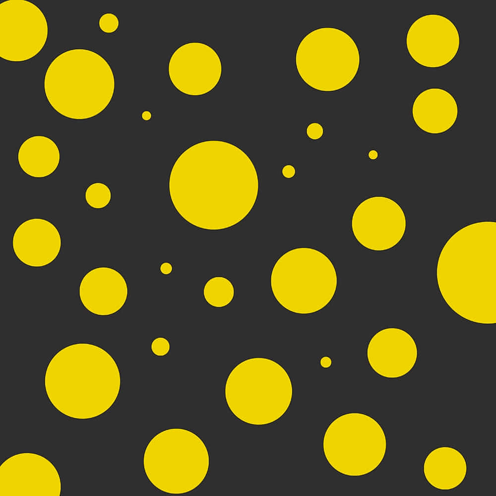 Yellow Polka Dot, vibrant yellow, dark gray background, SD Desktop Wallpaper