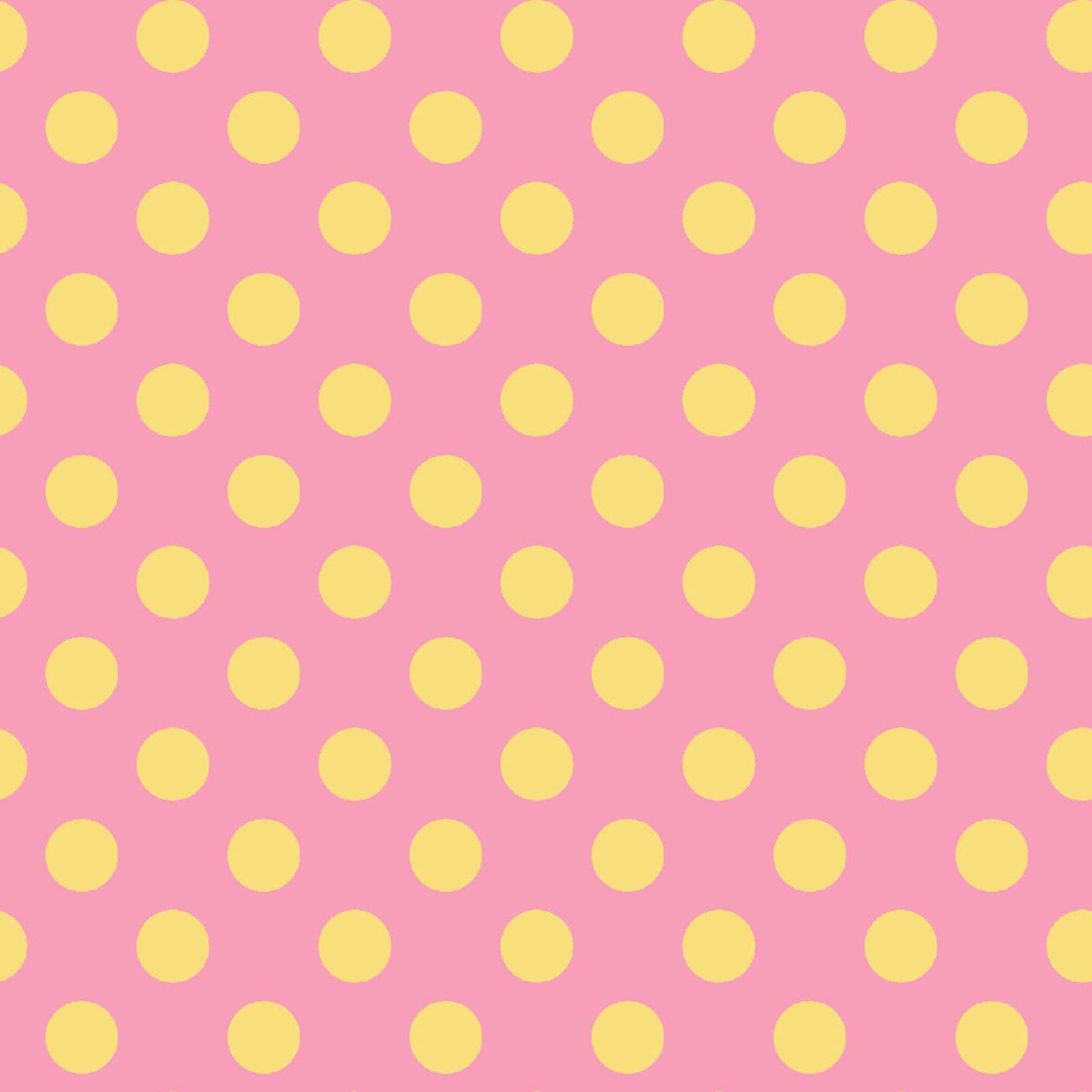 yellow polka dot, pink background, yellow polka dots, HD Desktop Wallpaper