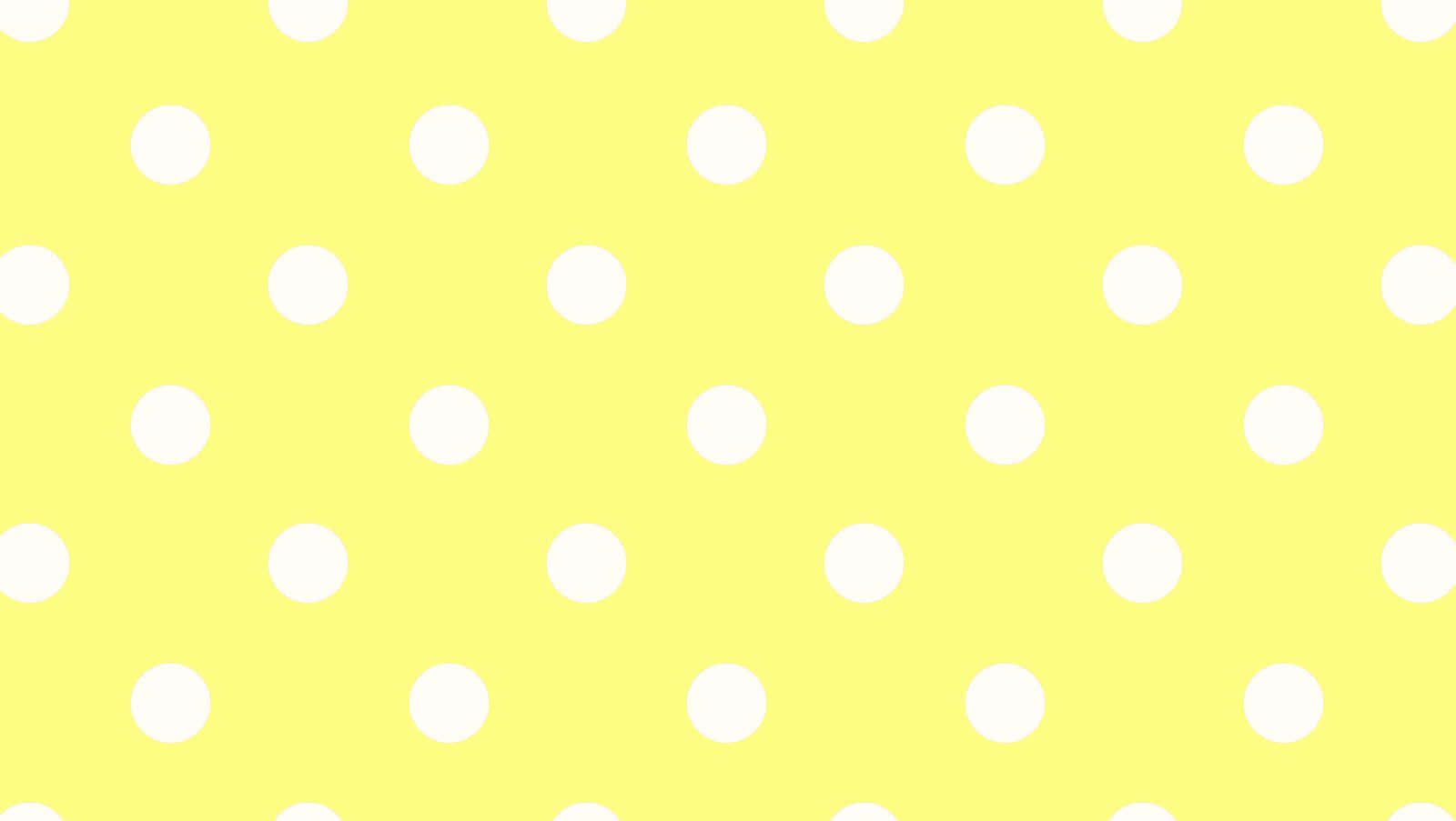 Yellow Polka Dot, yellow background, white polka dots, HD Desktop Wallpaper