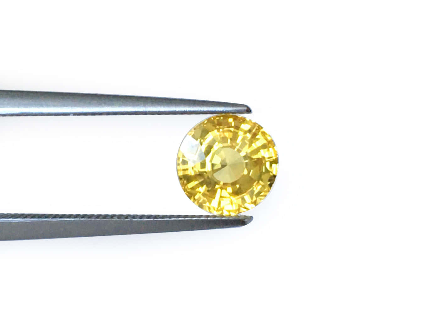 Yellow Sapphire, yellow round-cut gemstone, precision tweezers, HD Desktop Wallpaper