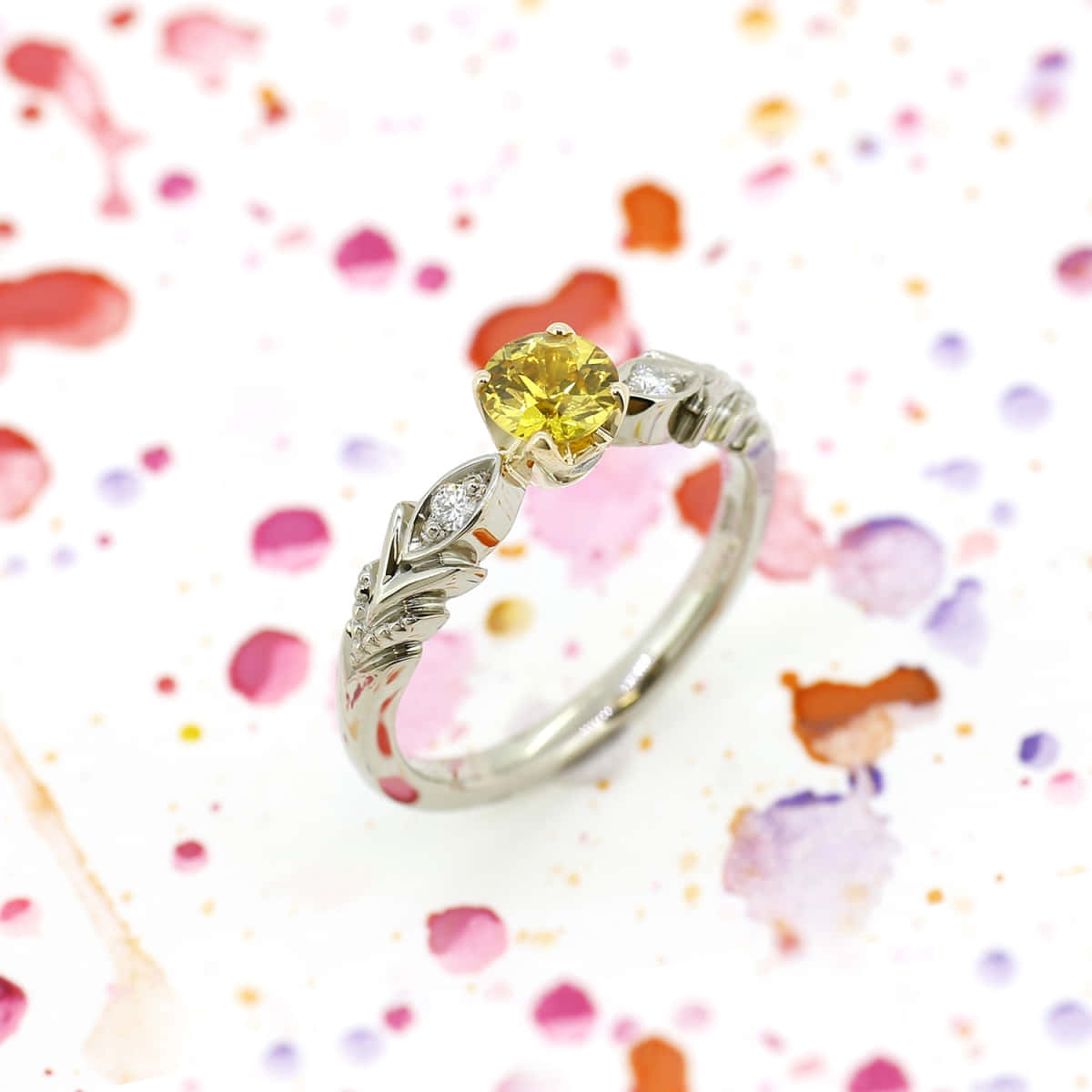 Yellow Sapphire, silver ring, yellow gemstone, SD Desktop Wallpaper