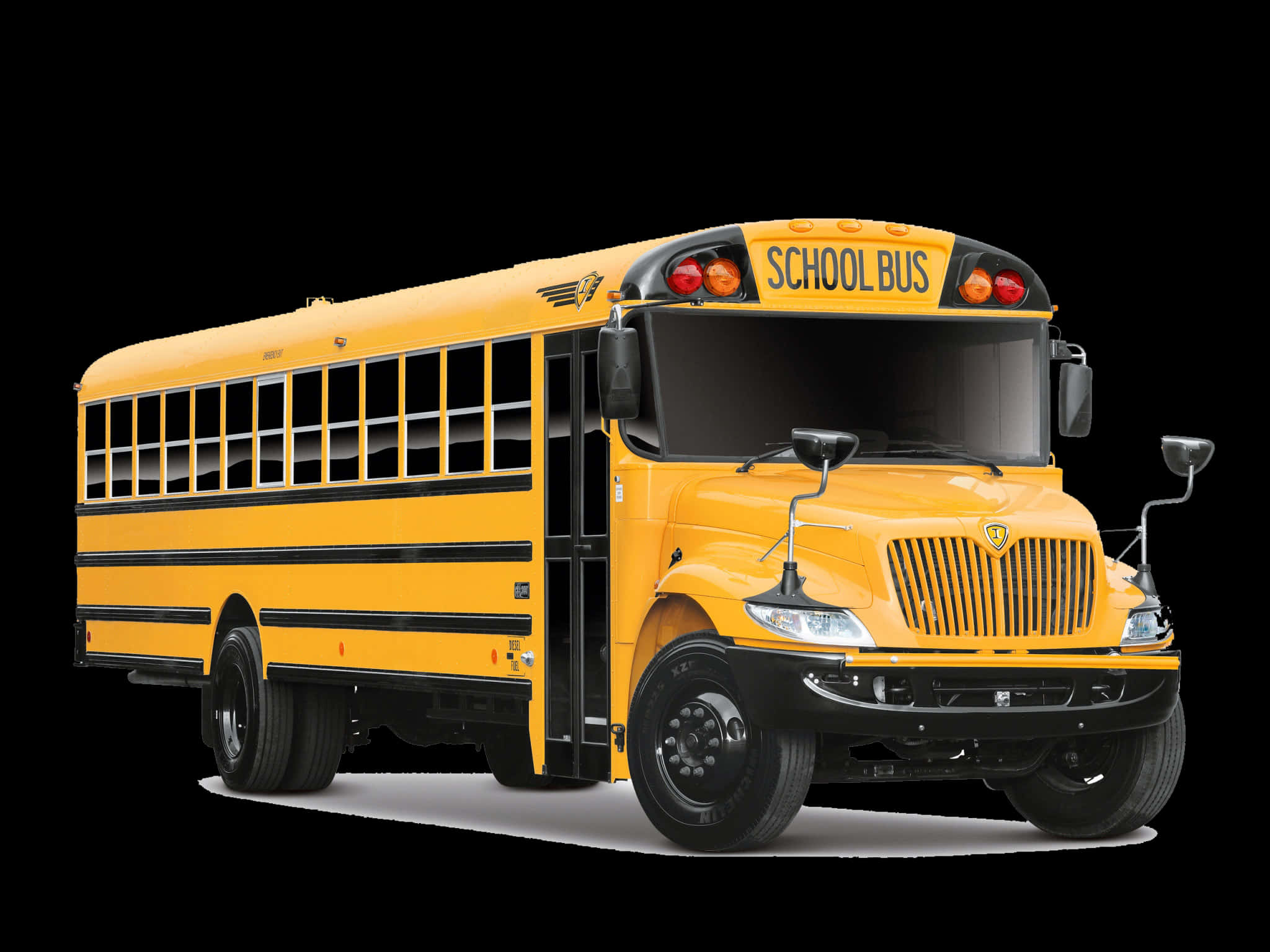 Yellow School Bus, black trim, SCHOOL BUS sign, Full HD Desktop Wallpaper