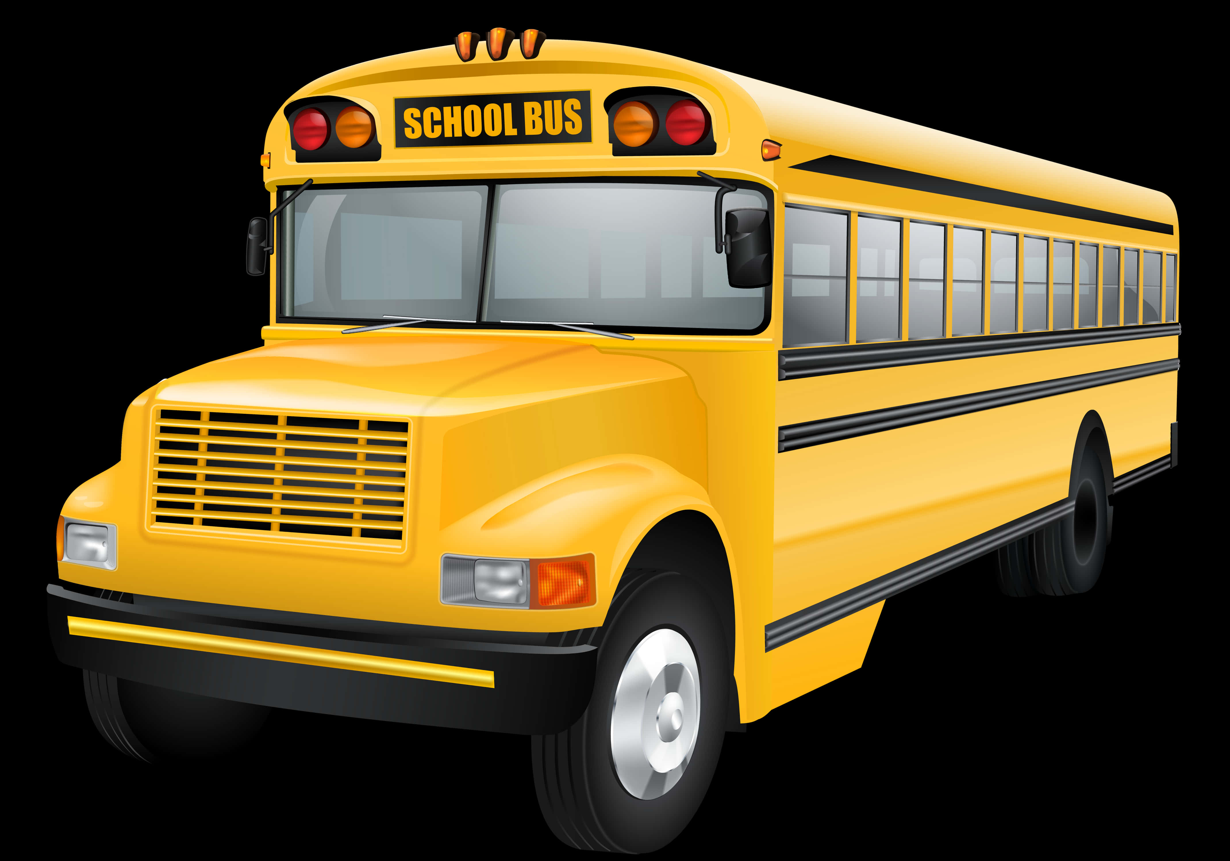 Yellow School Bus, black trim, SCHOOL BUS sign, 4K Desktop Wallpaper