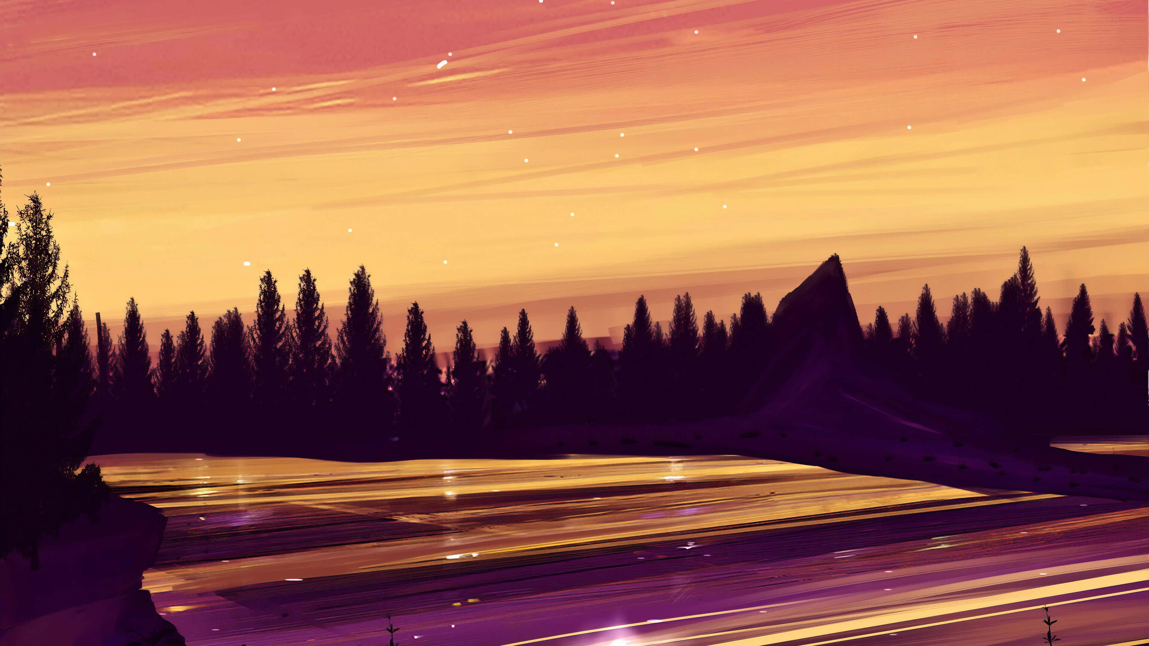 Yellow Sky, 3840 x 2160, sunset, 4K Desktop Wallpaper
