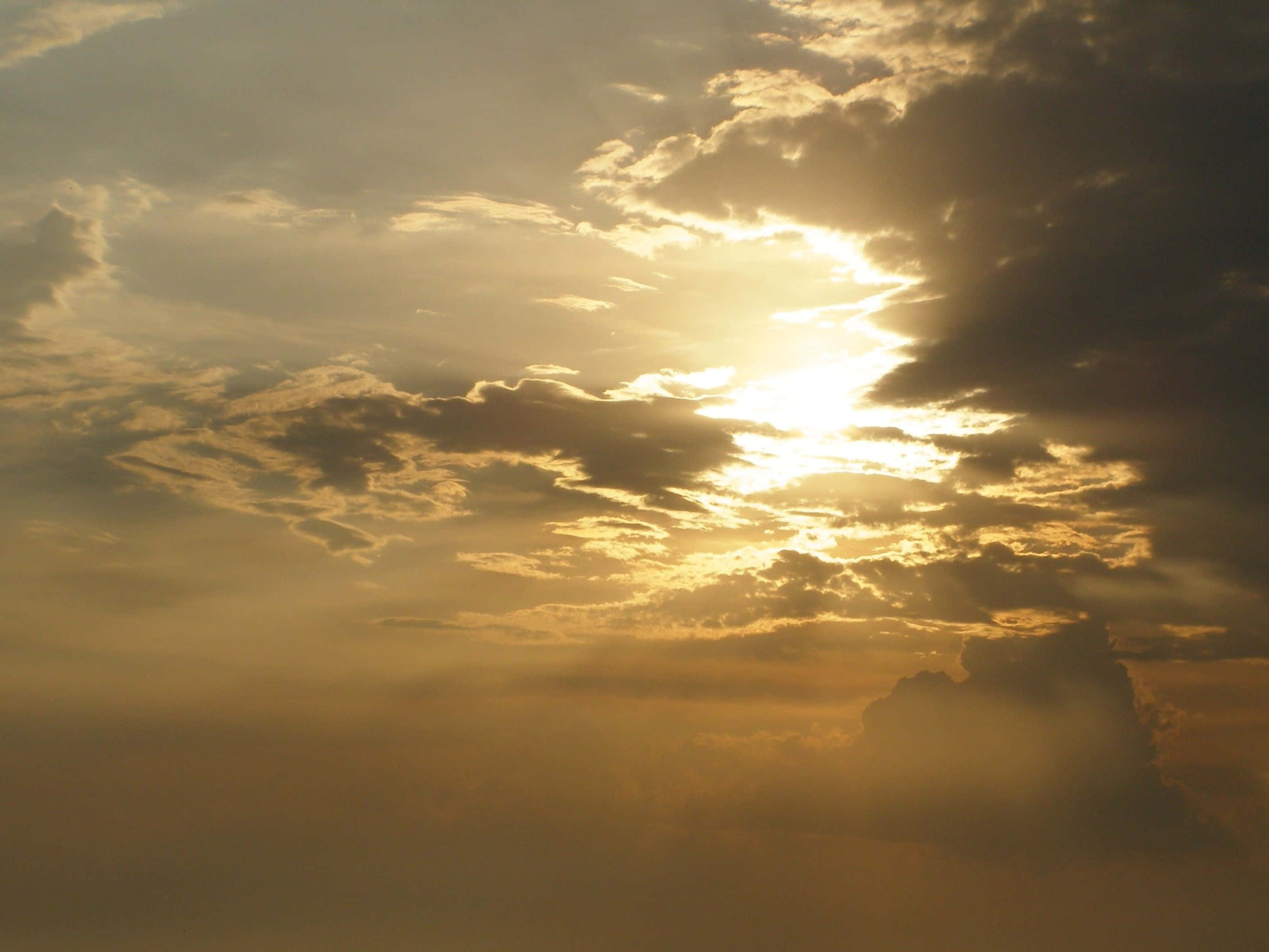 Yellow Sky, sunset, golden sunlight, 2K Desktop Wallpaper