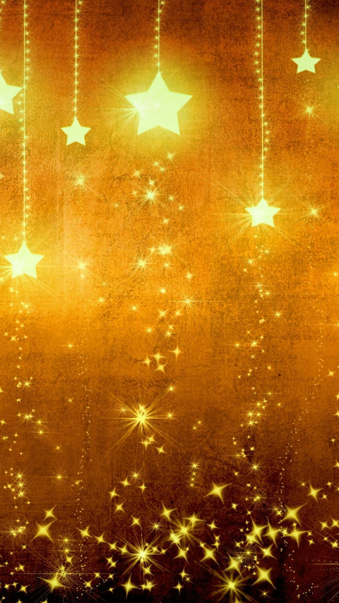 yellow glitter, golden starry sky, golden stars, Full HD Phone Wallpaper
