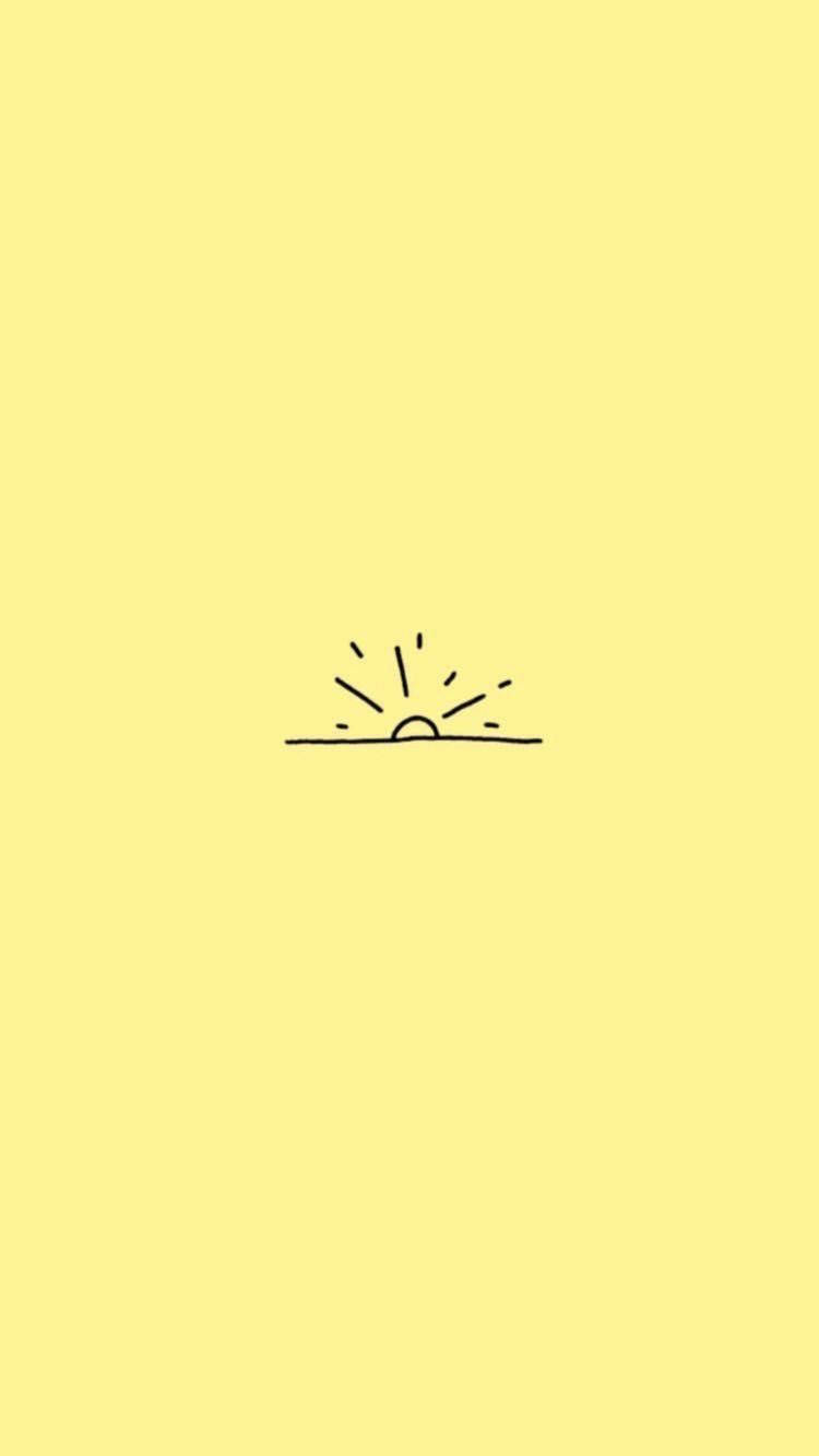rising sun, rays, solid pale yellow background, HD Phone Wallpaper