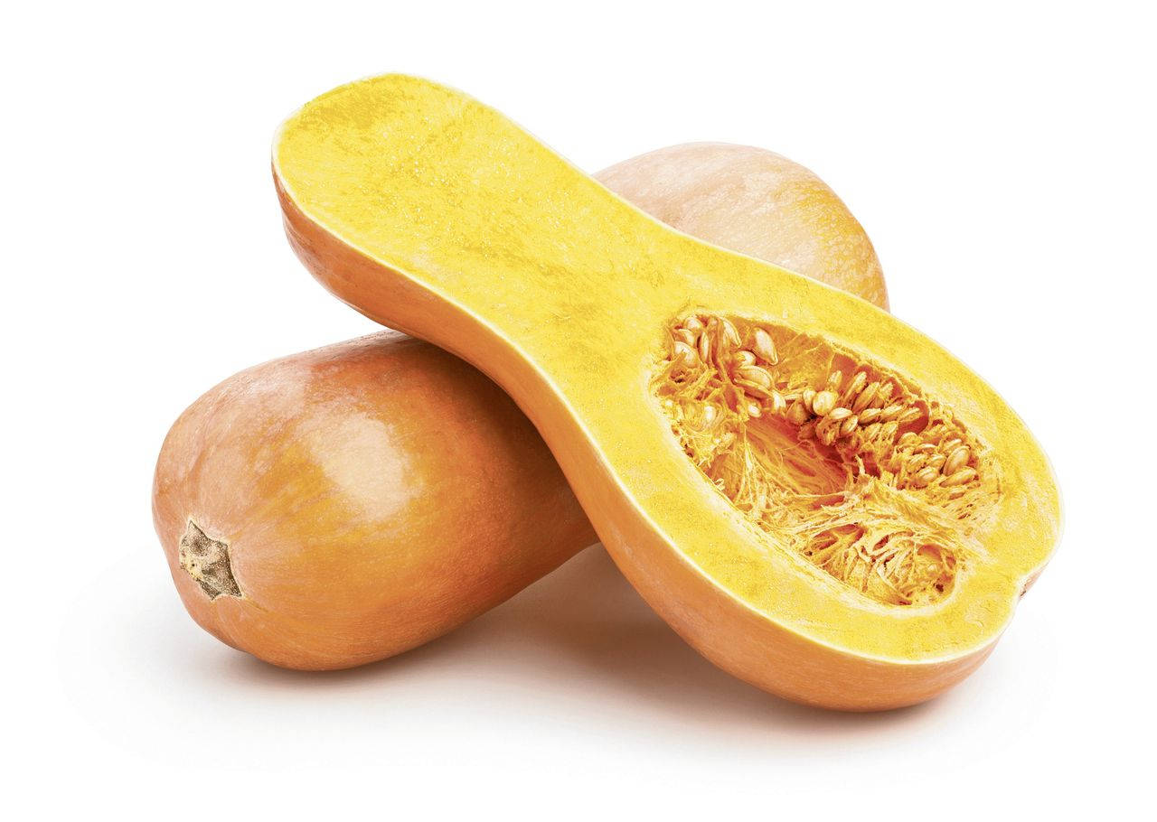 bottle shaped yellow squash, butternut squash, vibrant orange flesh, HD Desktop Wallpaper