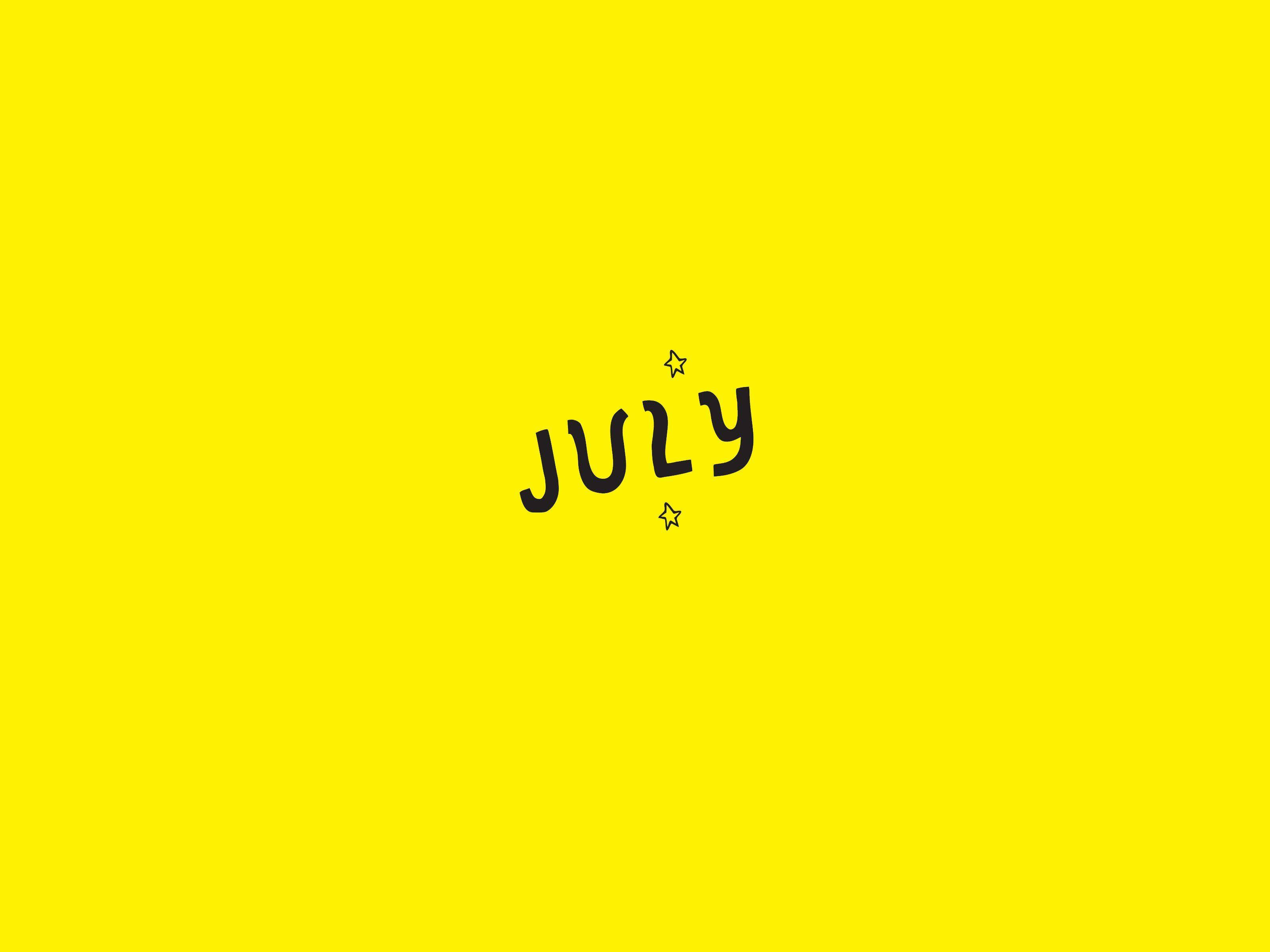 July, neon yellow, black, 2K Desktop Wallpaper
