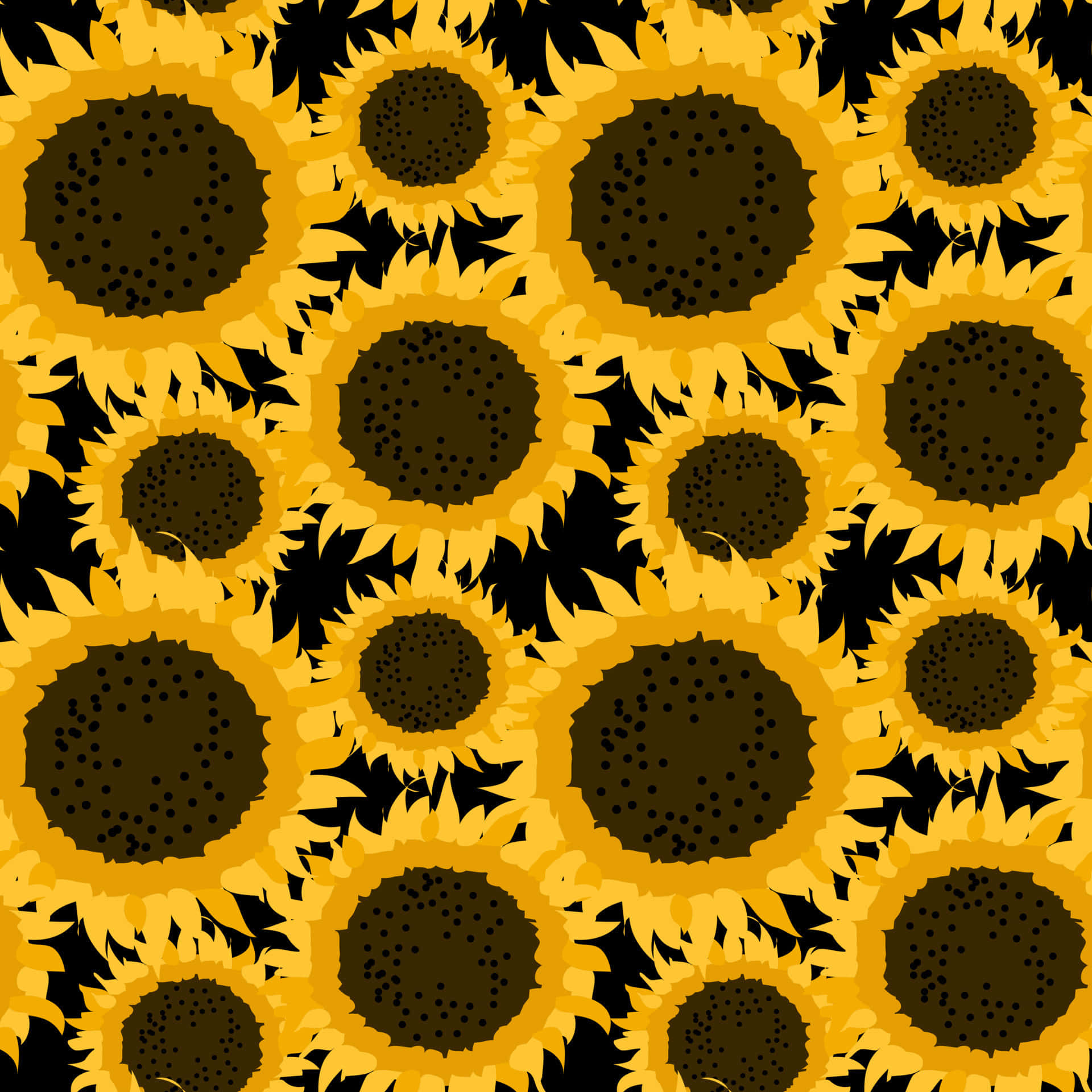 yellow sunflower aesthetic, vibrant yellow sunflowers, dark centers, Full HD Desktop Wallpaper