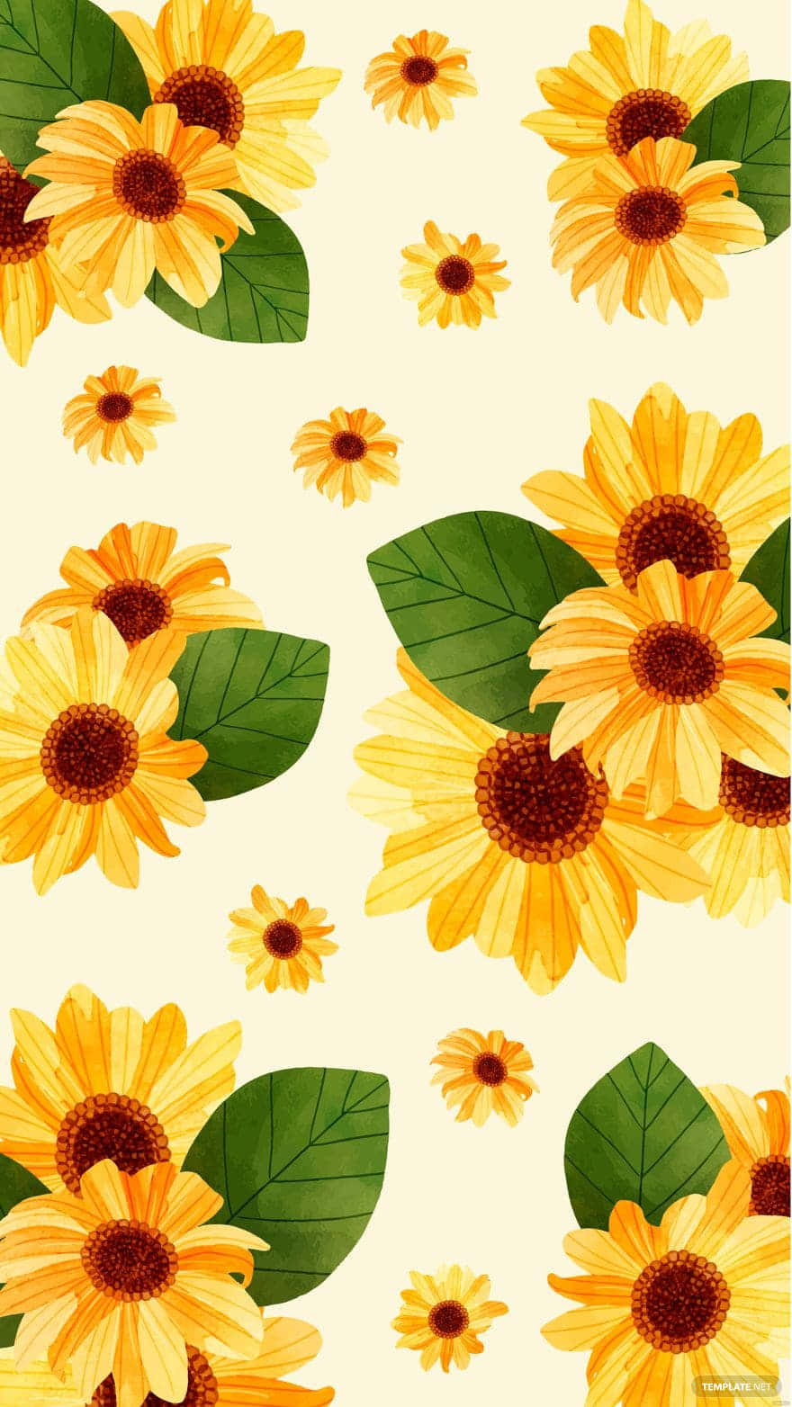 yellow sunflower aesthetic, sunflowers, green leaves, HD Phone Wallpaper