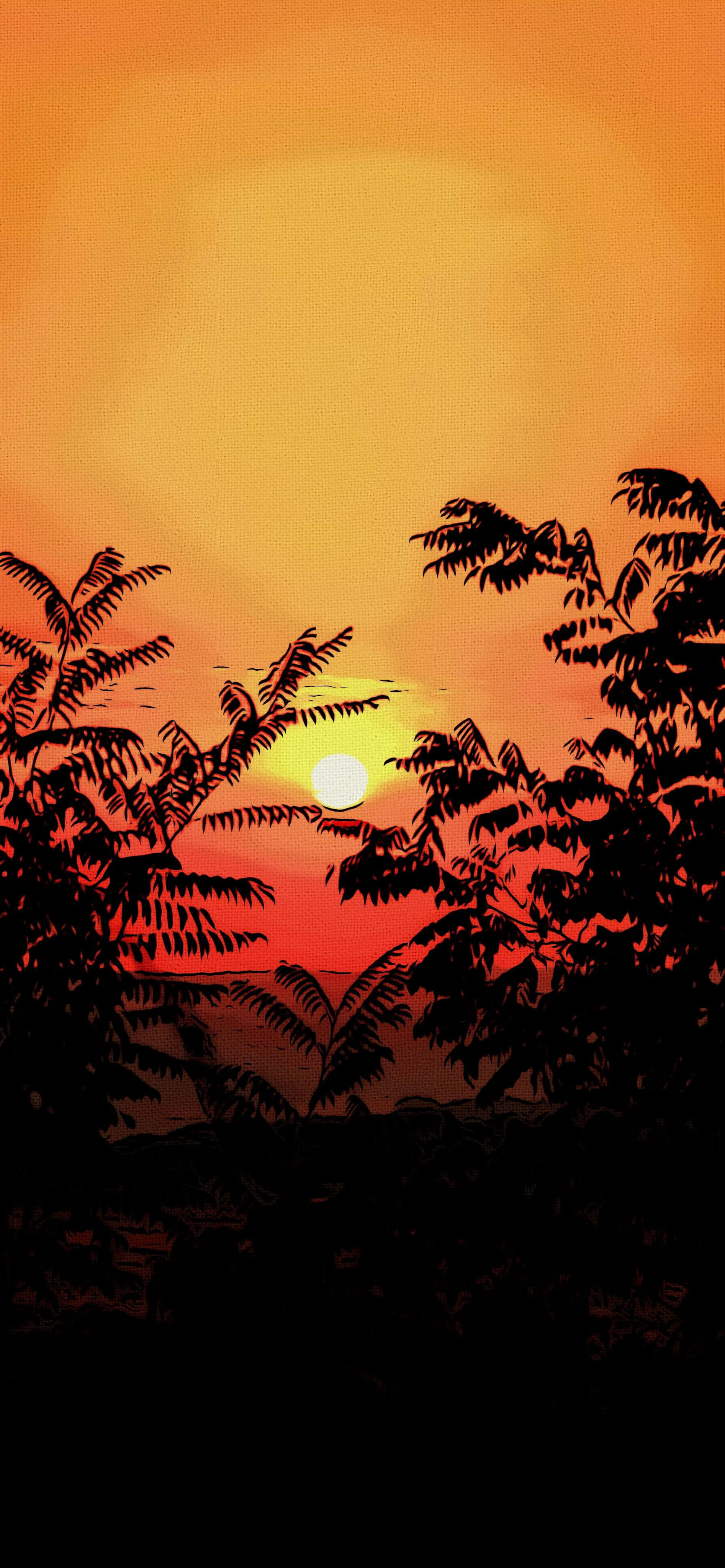 Yellow Sunset, sunset, horizon, 4K Phone Wallpaper