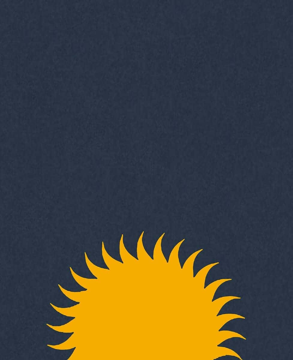 yellow sun, sunburst graphic, navy blue background, SD Phone Wallpaper