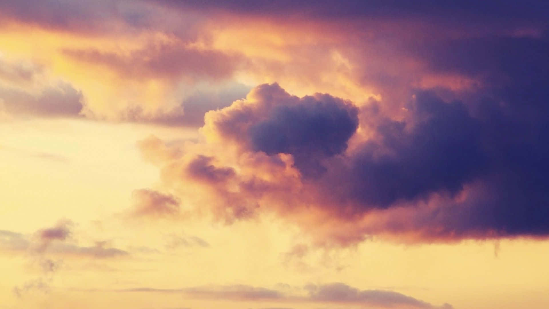 Yellow Sky, sunset, fiery orange, Full HD Desktop Wallpaper