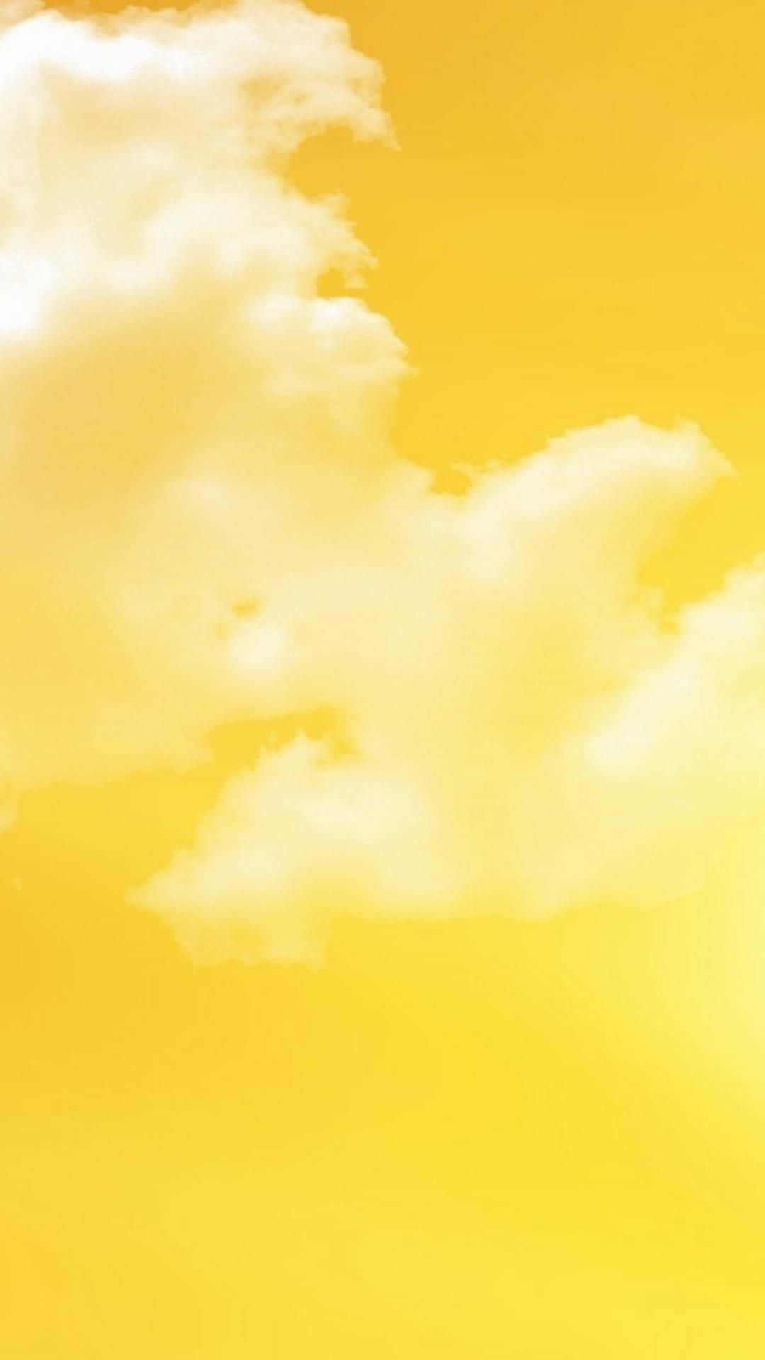 Yellow Summer, vibrant golden sky, soft white clouds, Full HD Phone Wallpaper