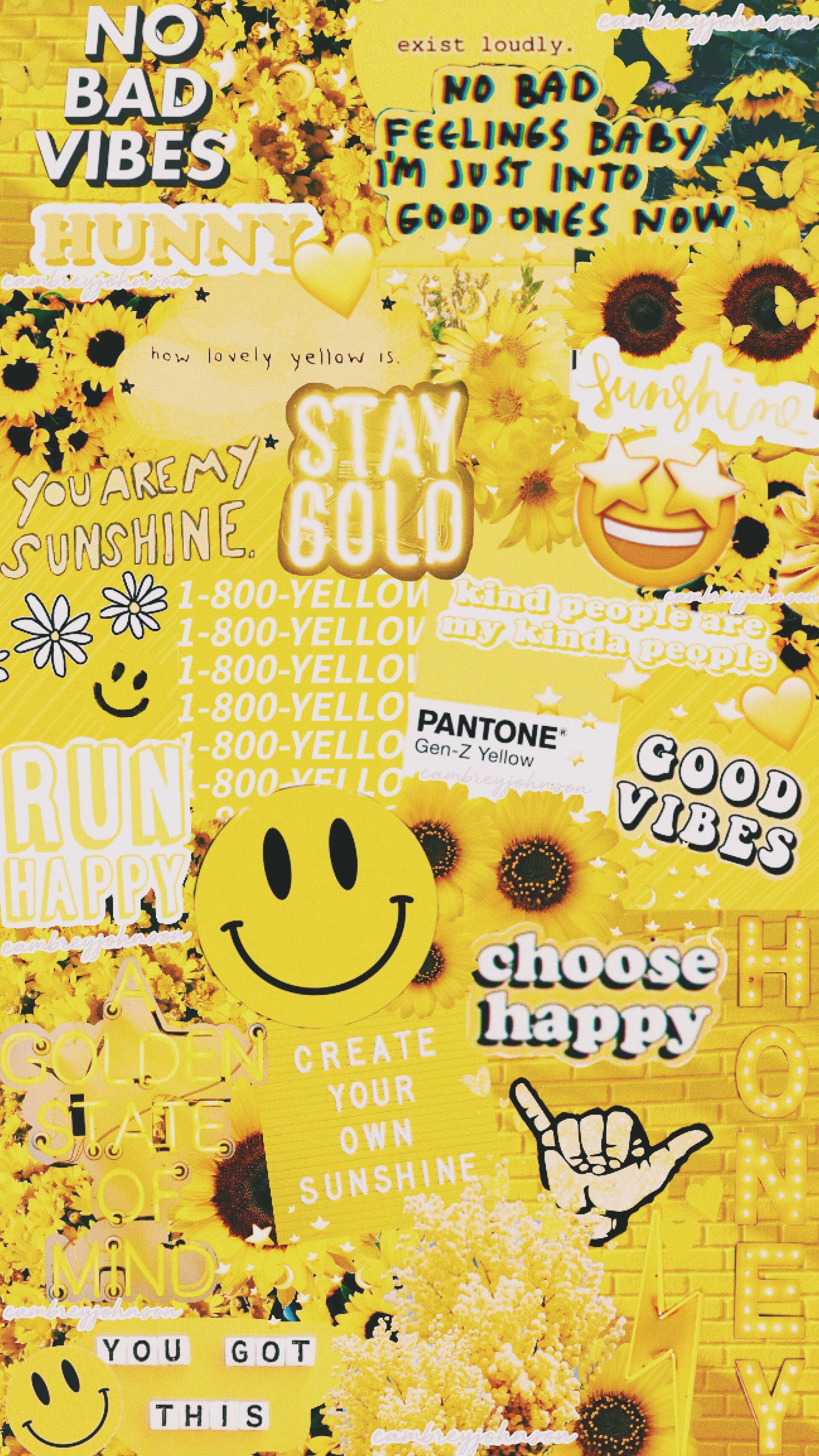 yellow, sunflowers, smiley faces, 2K Phone Wallpaper