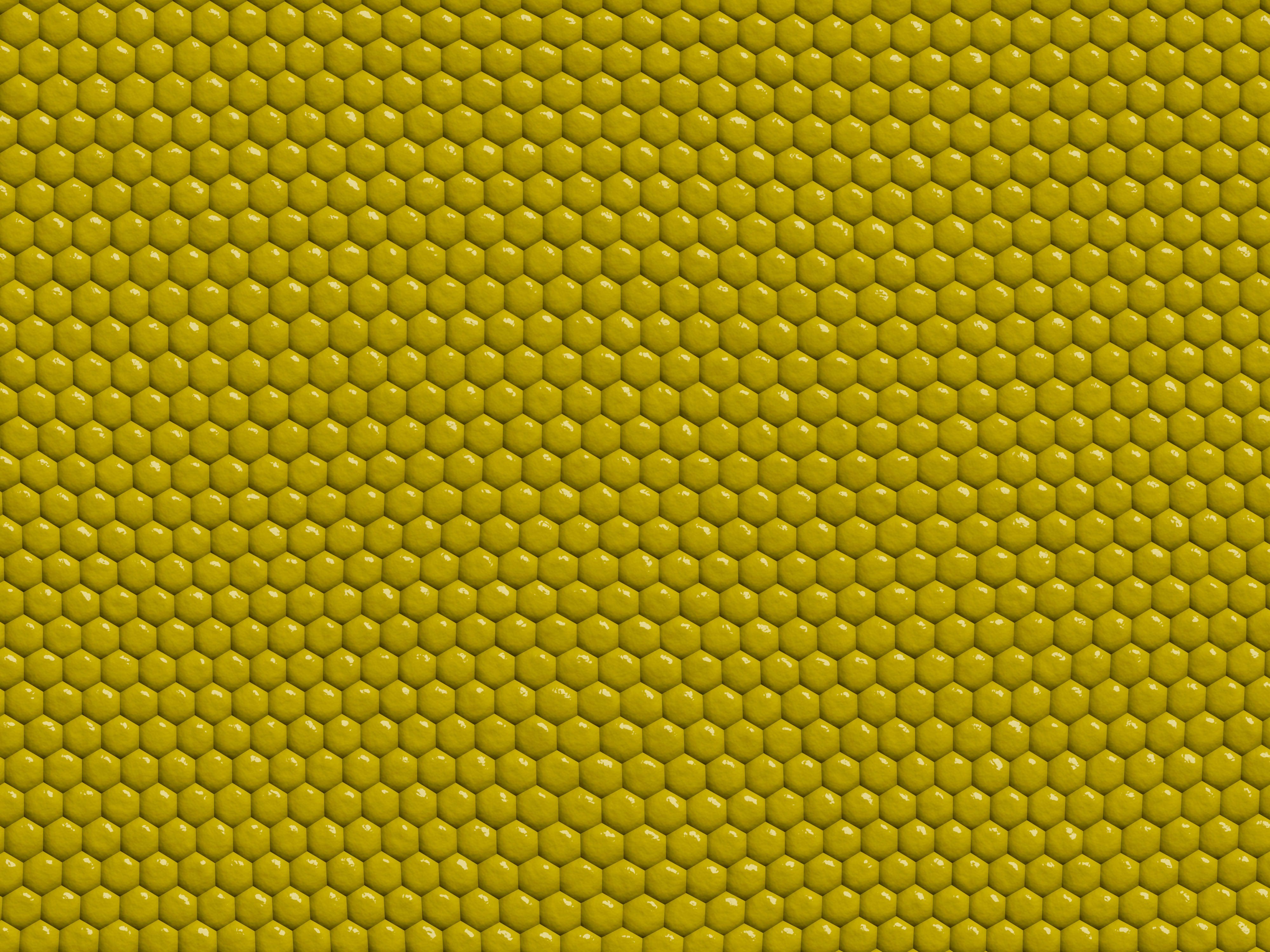 glossy, mustard yellow, hexagons, 4K Desktop Wallpaper