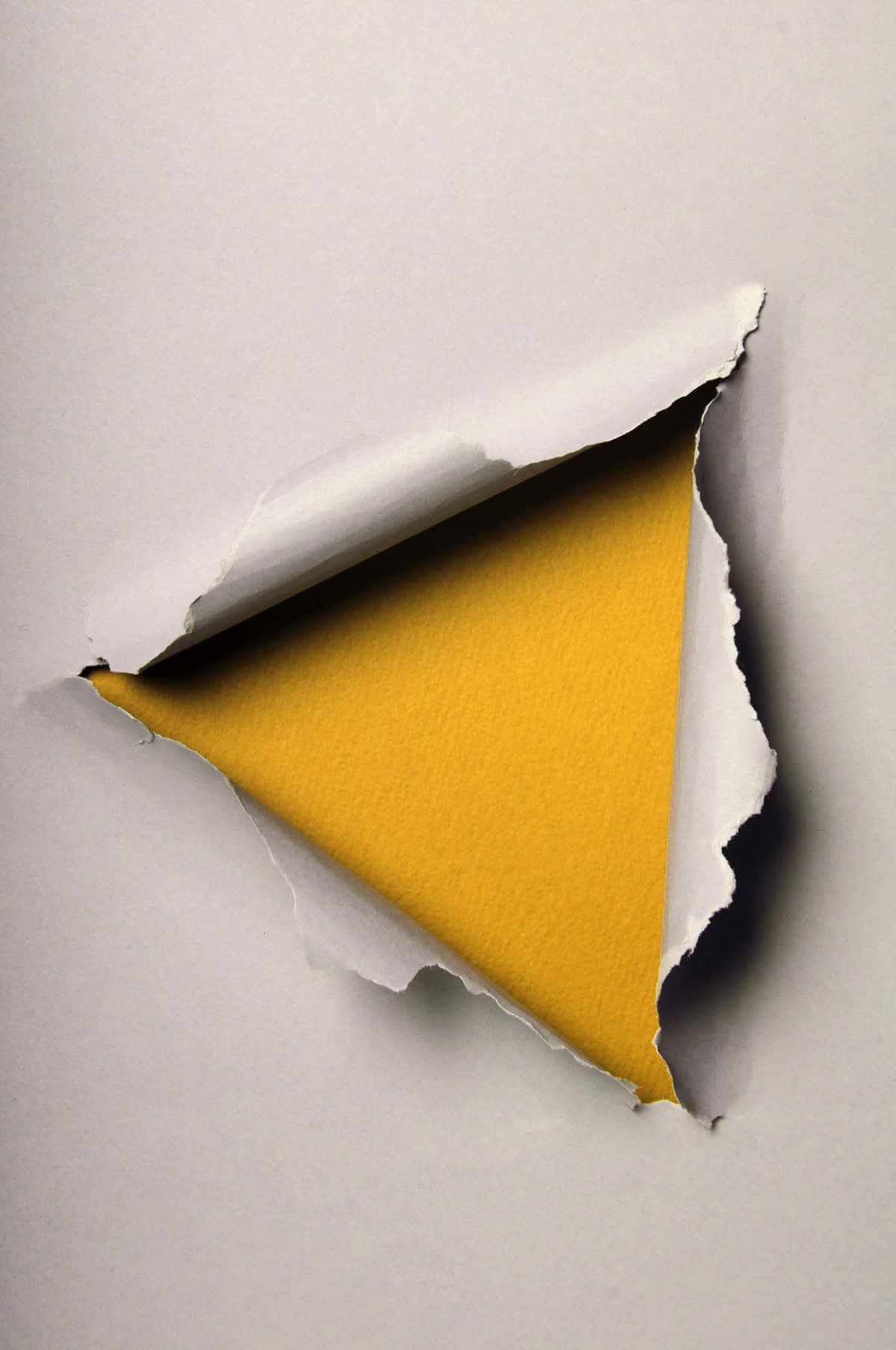 triangular hole, torn paper, white paper, HD Phone Wallpaper