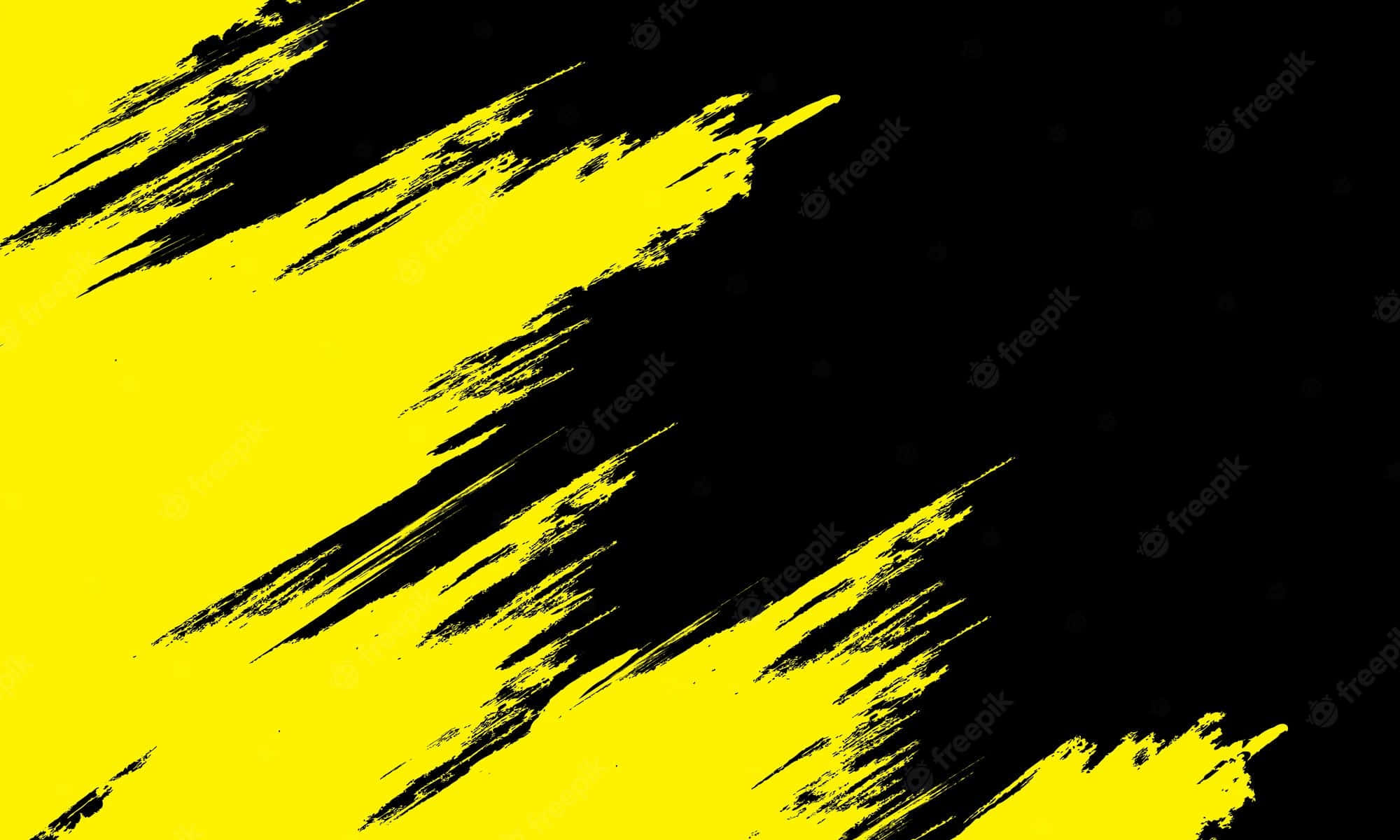 yellow, black, diagonal brush strokes, Full HD Desktop Wallpaper