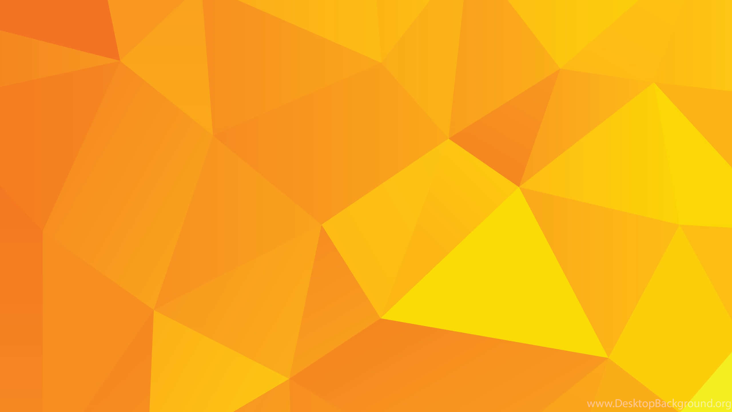 Vibrant Yellow Background, geometric triangular facets, warm orange and yellow gradients, 2K Desktop Wallpaper