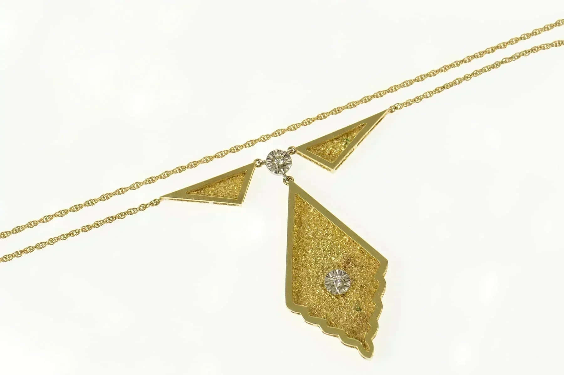yellow triangle, gold necklace, geometric triangular pendants, HD Desktop Wallpaper