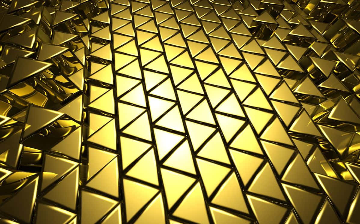 Yellow Triangle, golden triangular pattern, sharp geometric facets, SD Desktop Wallpaper