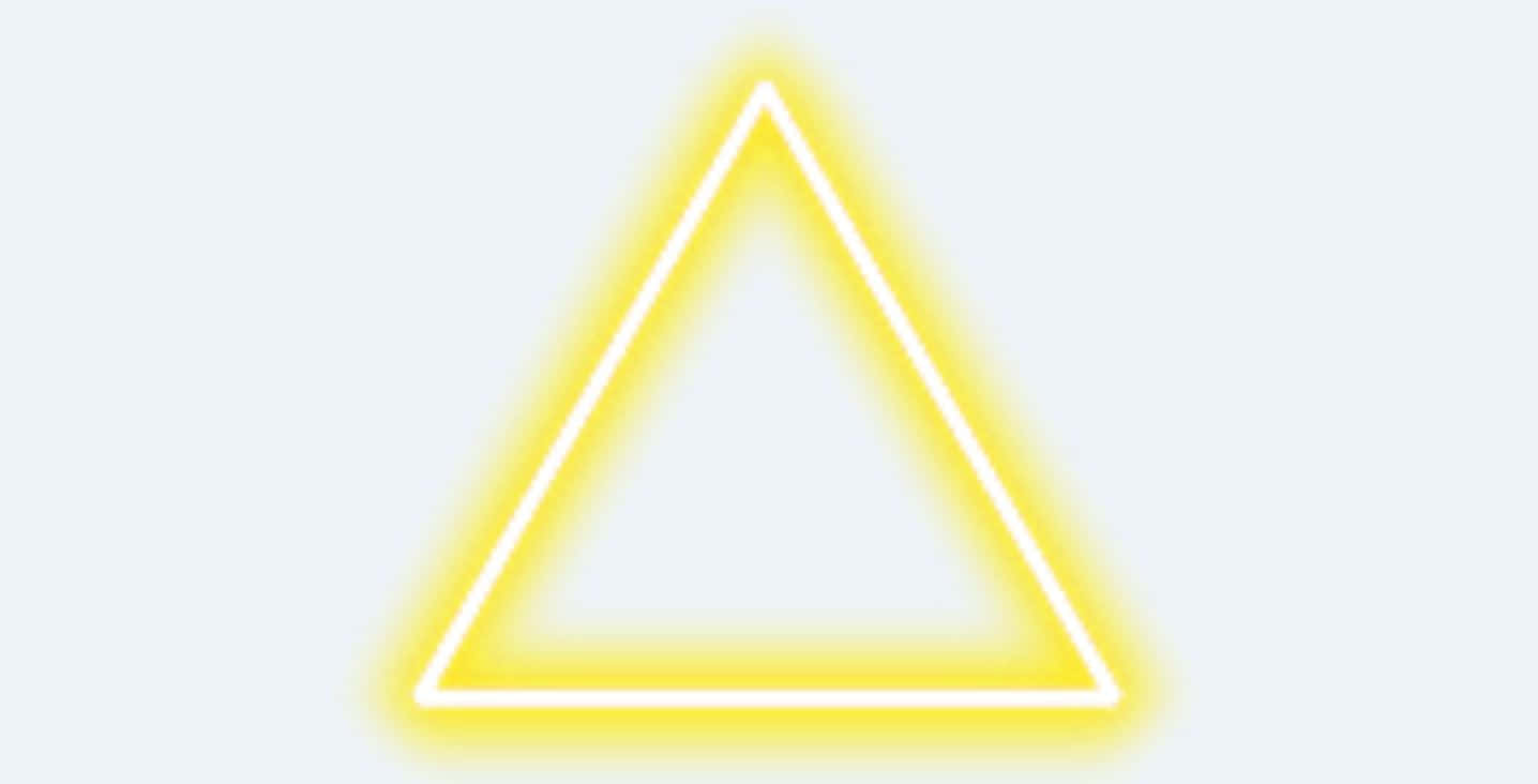 Yellow Triangle, glowing yellow neon triangle outline, pale gray background, HD Desktop Wallpaper