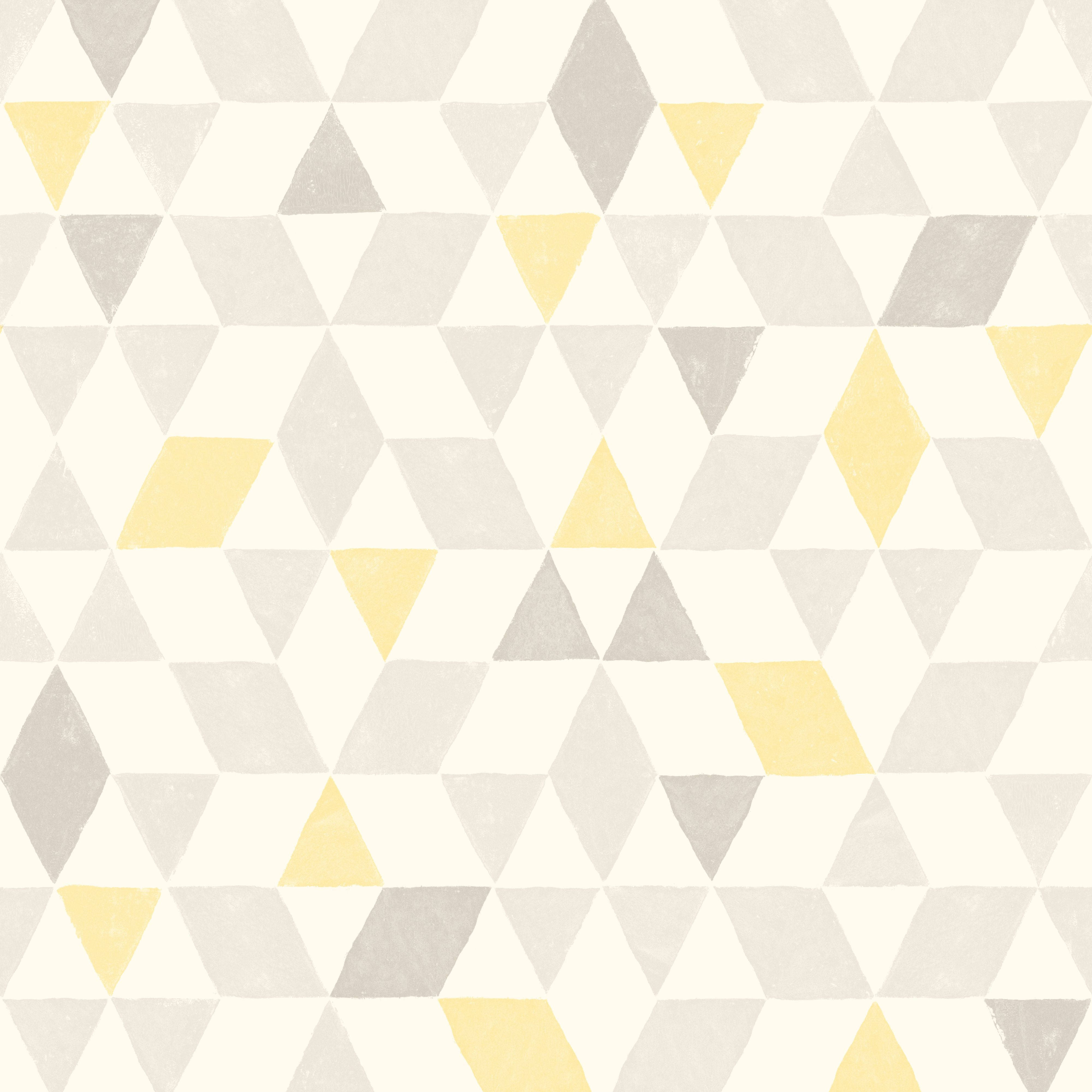 geometric triangle pattern, soft gray, buttery yellow, 4K Desktop Wallpaper