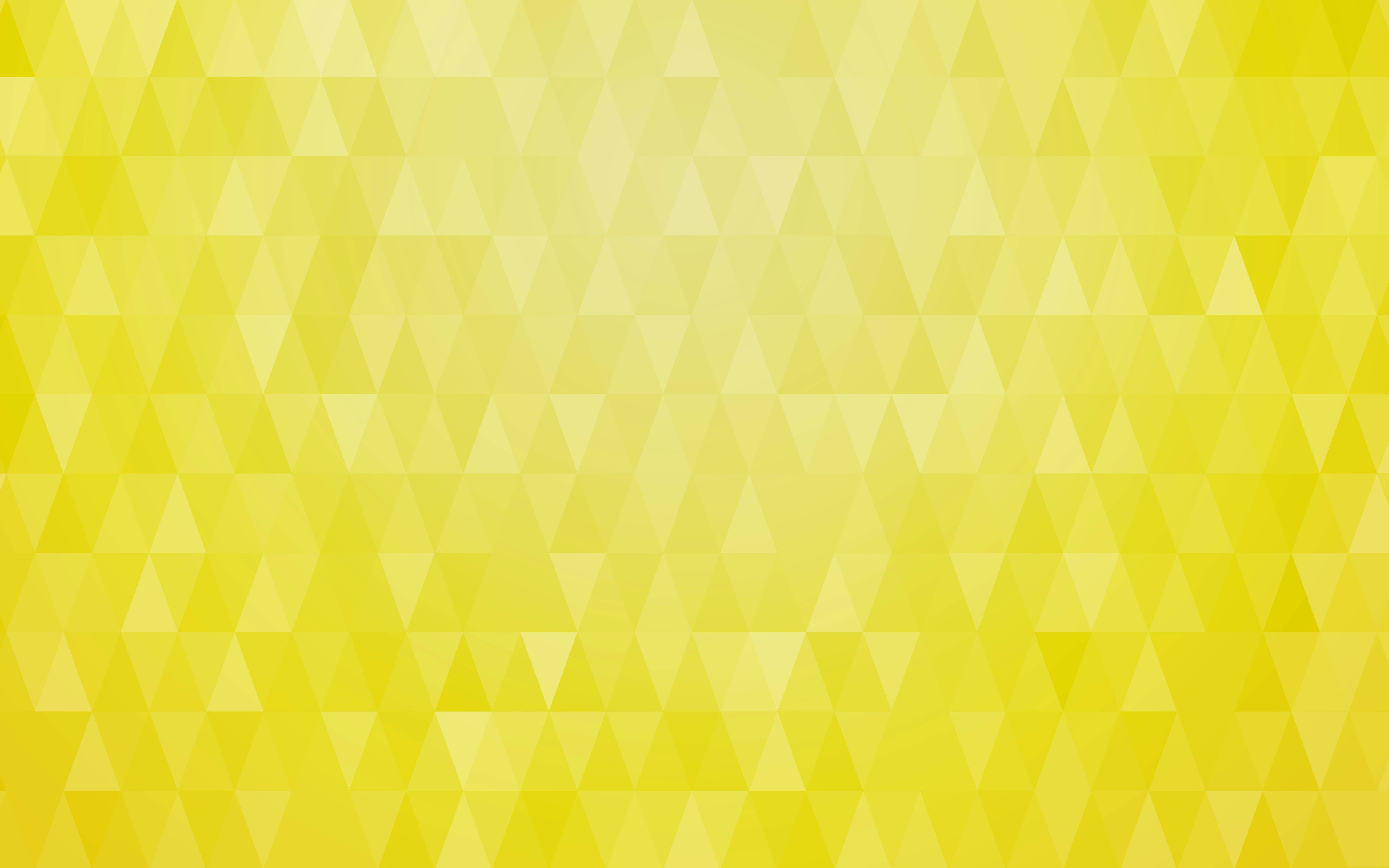Yellow HD Geometric Triangles, vibrant yellow, soft gradient triangles, 8K Desktop Wallpaper